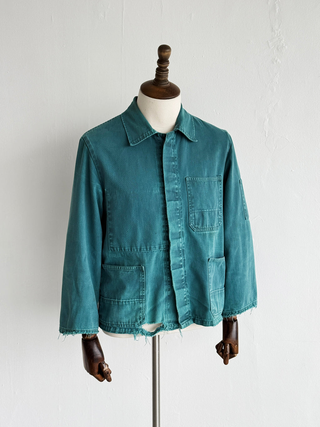 Teal French Vintage Workwear Chore Jacket 80's CH381 - Small