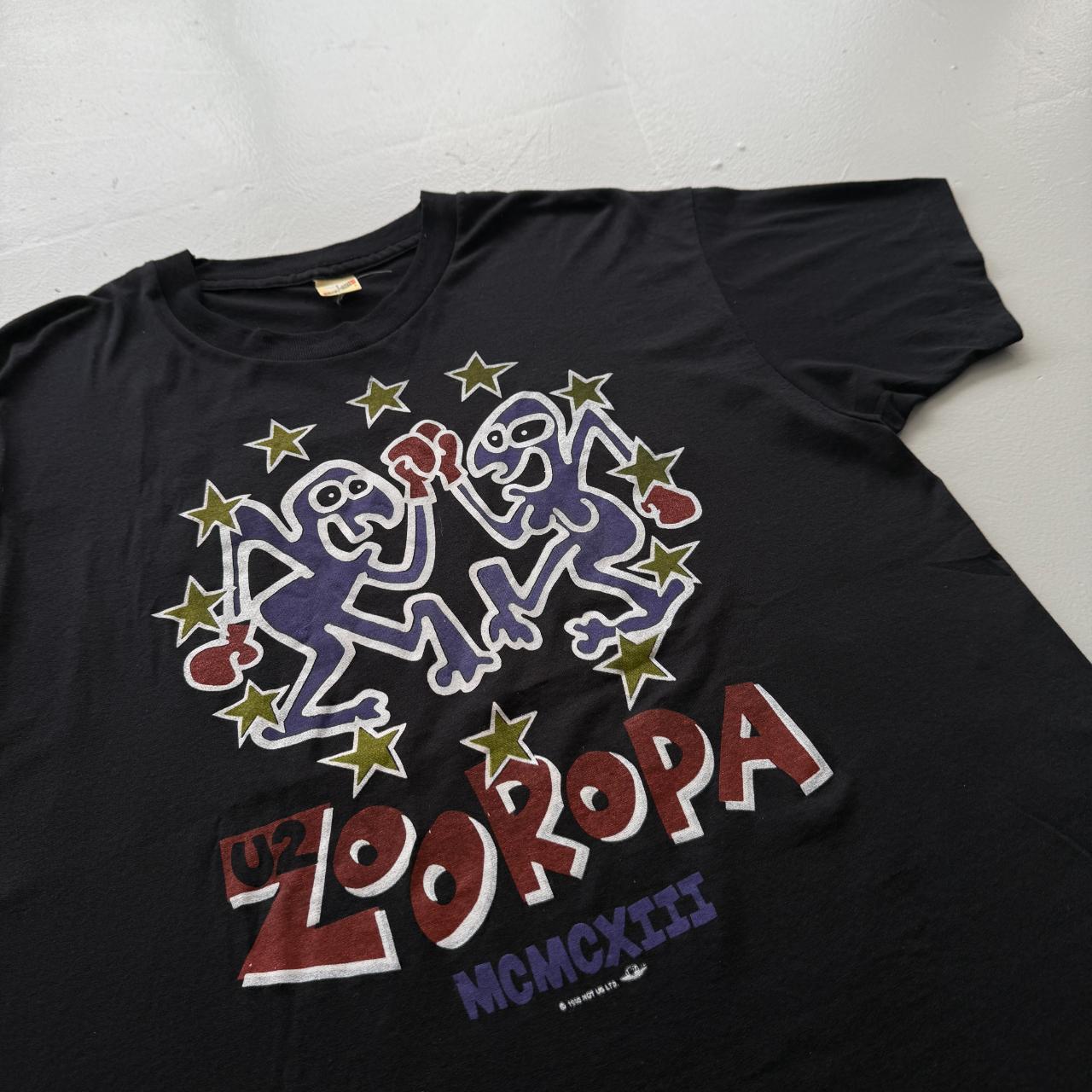 Black 1993 Rare U2 Zooropa Vintage 90's Band T-shirt - Large