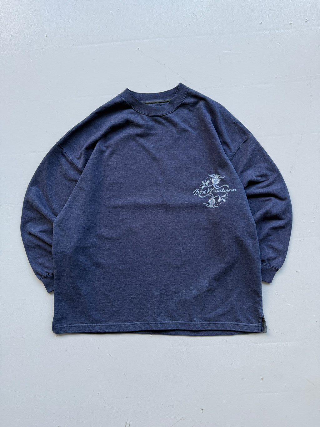 Navy Blue Best Montana 90's Vintage Surfer Style Jumper  - Large