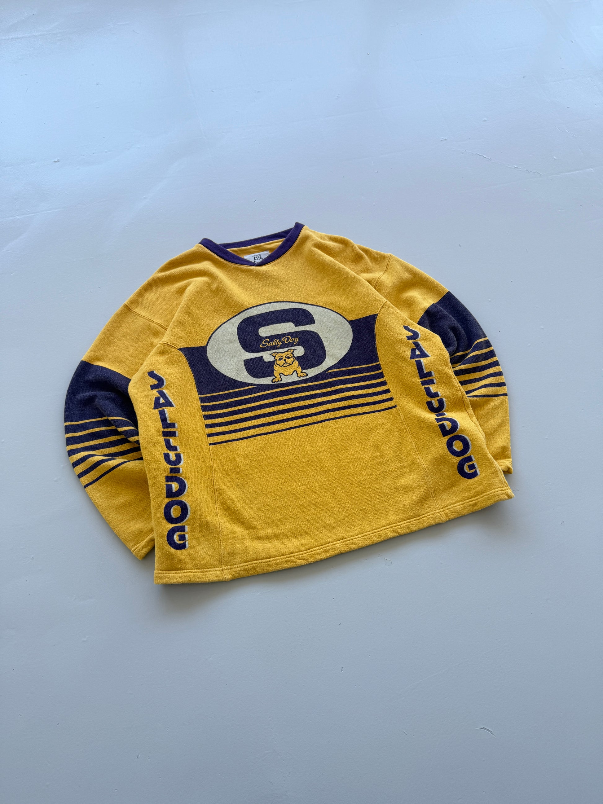 Yellow Salty Dog 90's Vintage Hip Hop Sweatshirt Jersey - XL