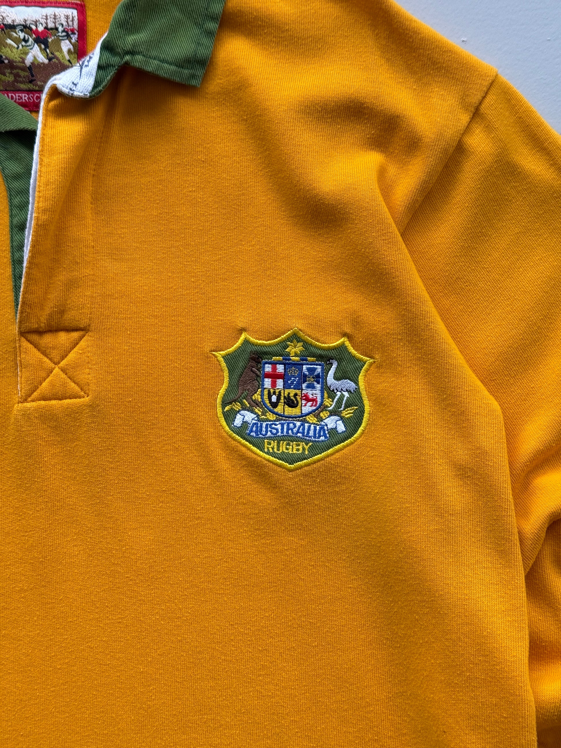 Yellow Australia 90's Vintage Cotton Traders Long Sleeve Rugby Jersey - Small