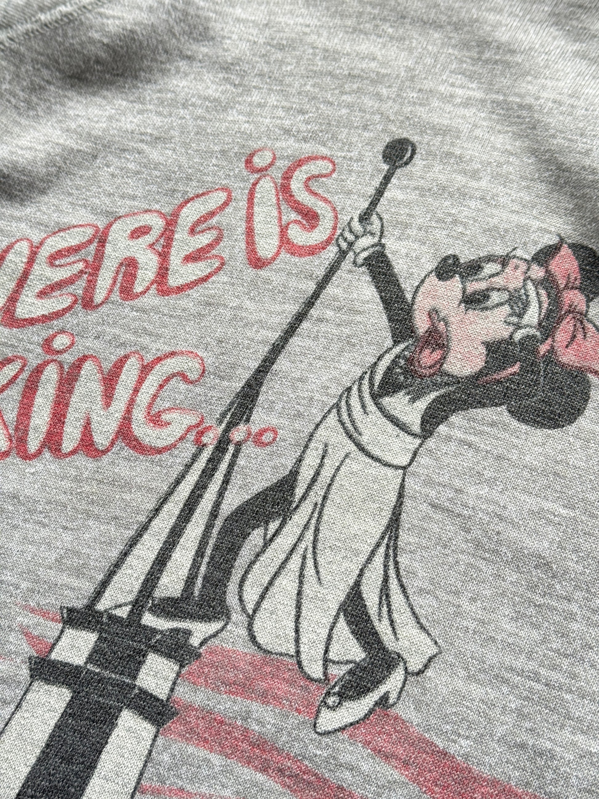 Grey Minnie Mouse 70's Vintage Disney Graphic Sweatshirt Jumper - Size 8