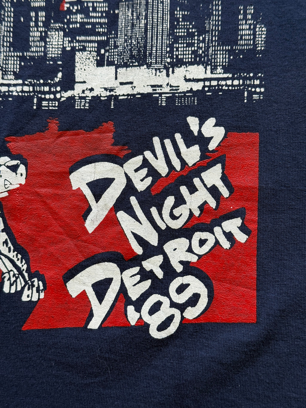 Navy Blue 80's Vintage Single Stitch Firefighter Graphic T-Shirt - Medium