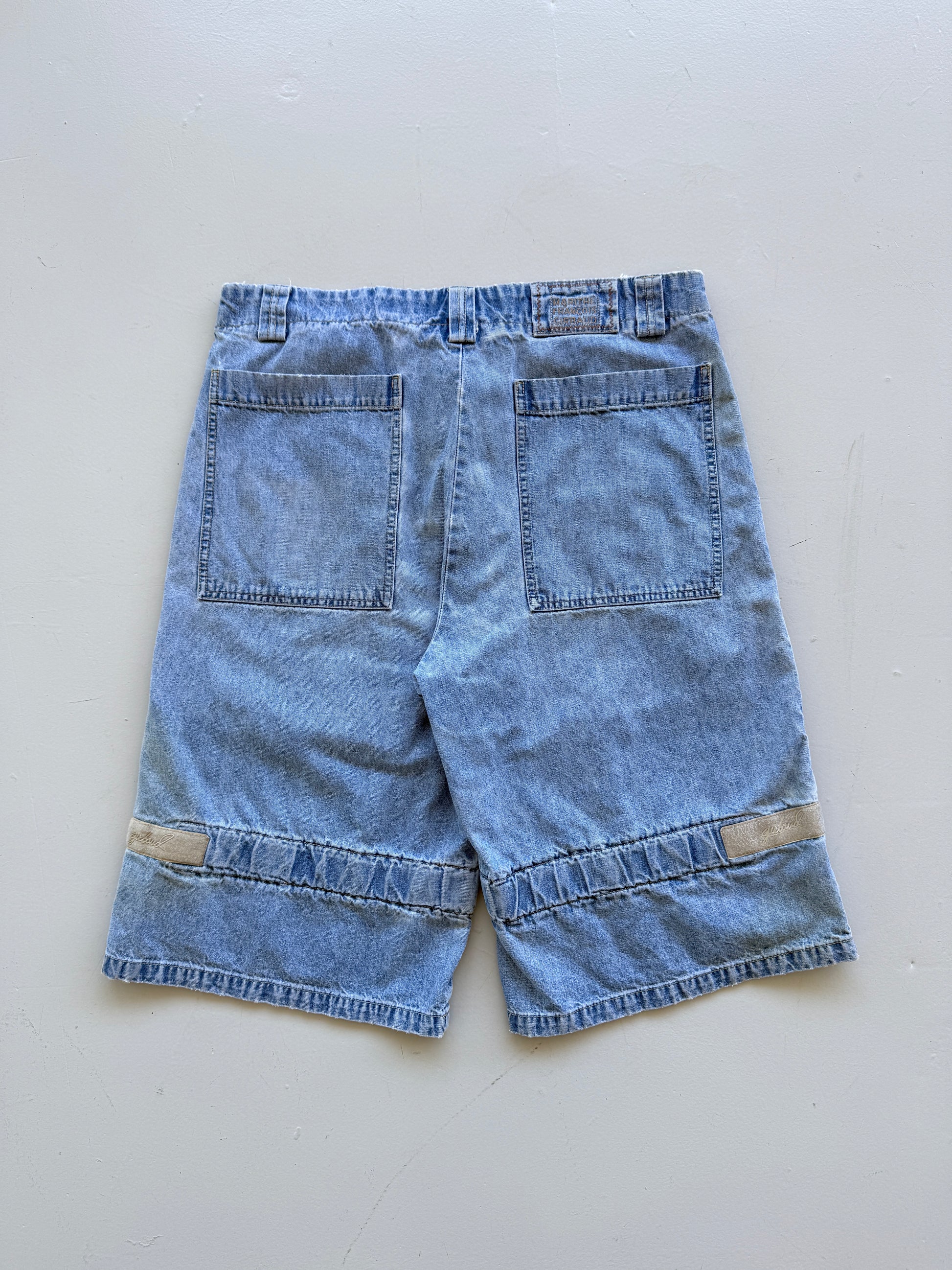 Light Blue Le Jean De Marithe Francois Girbaud 90's Vintage Cargo Shorts - W36