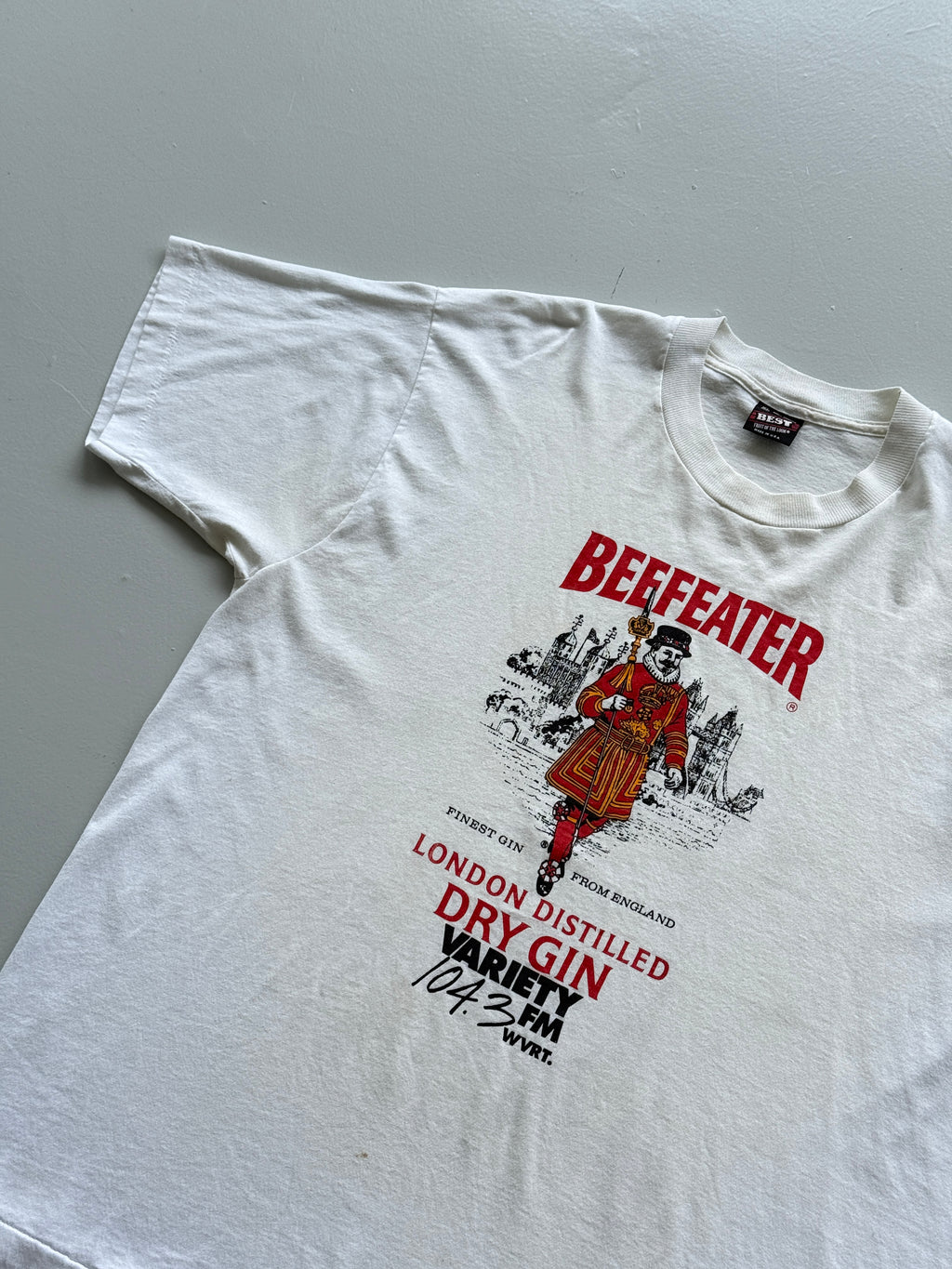 White Beefeater Gin 90's Vintage Single Stitch Graphic T-Shirt- XL