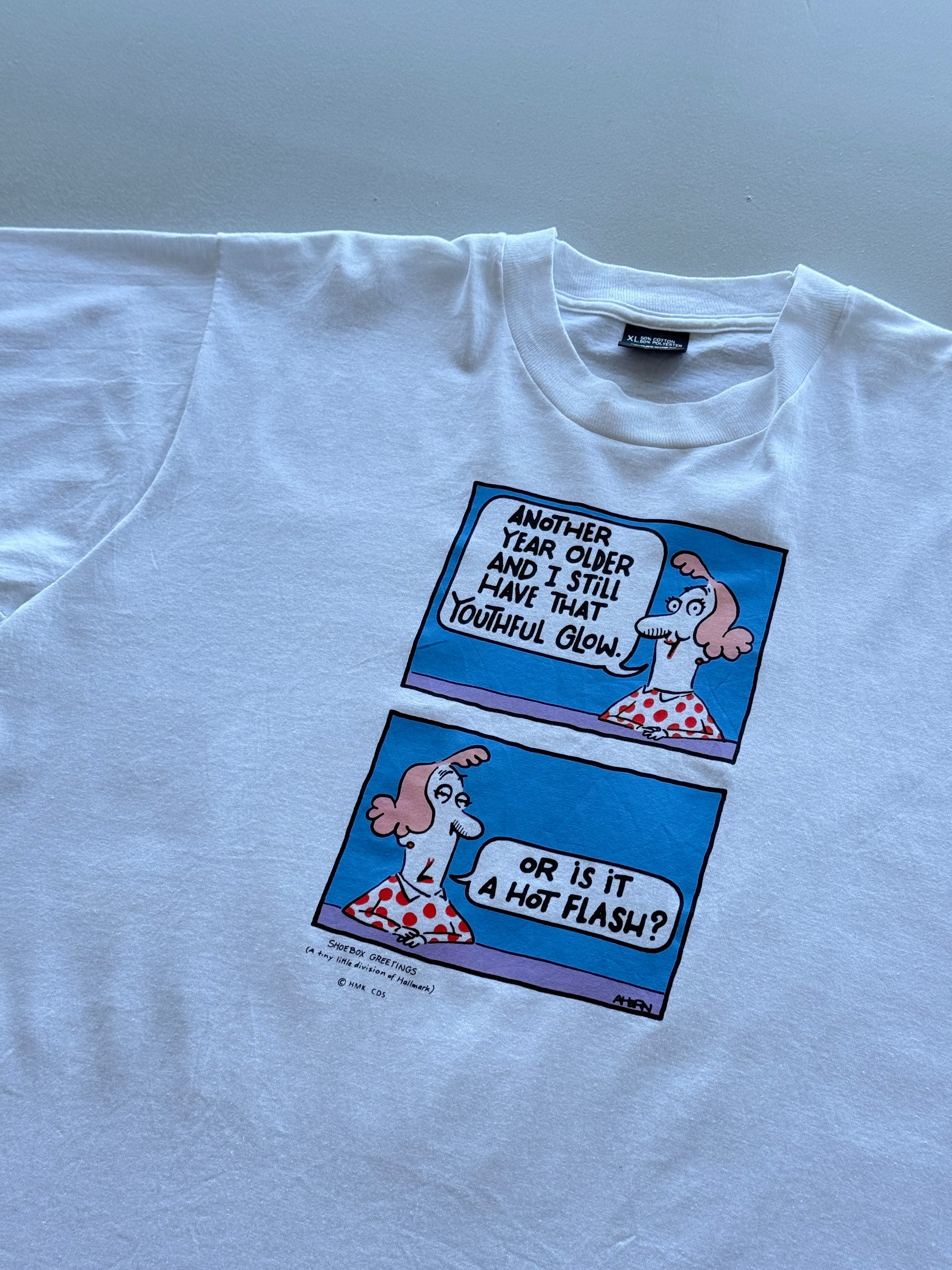 Hallmark Shoebox Greetings Single Stitch 90's Vintage Slogan T-Shirt - Large