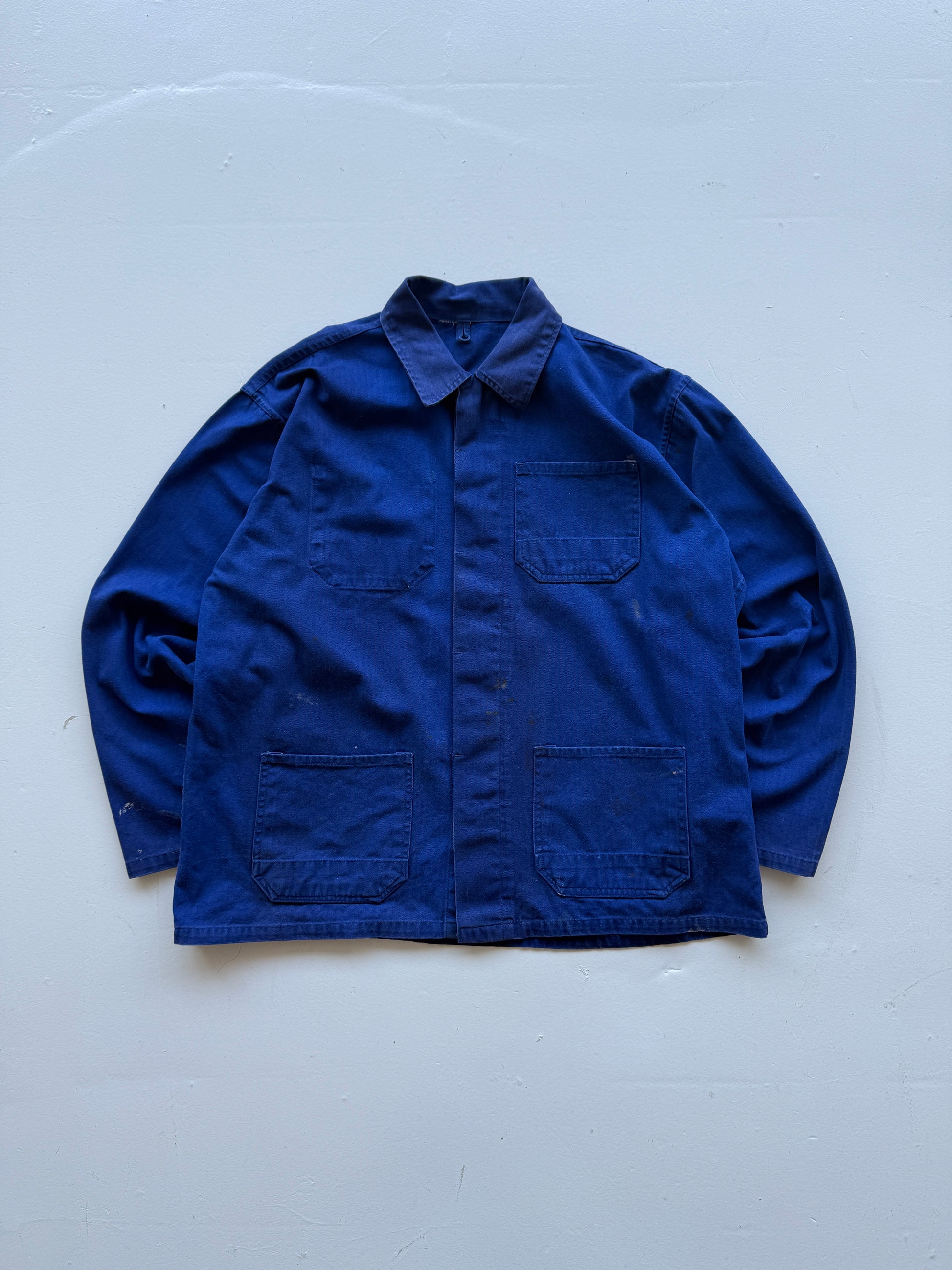 Navy French Herringbone Twill Workwear 80’s Vintage Chore Jacket CH030 - Large