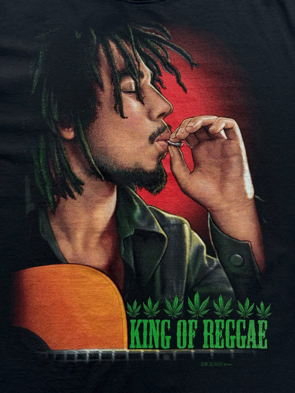 Rockvolution Bob Marley King of Reggae Vintage Graphic T-Shirt - XL