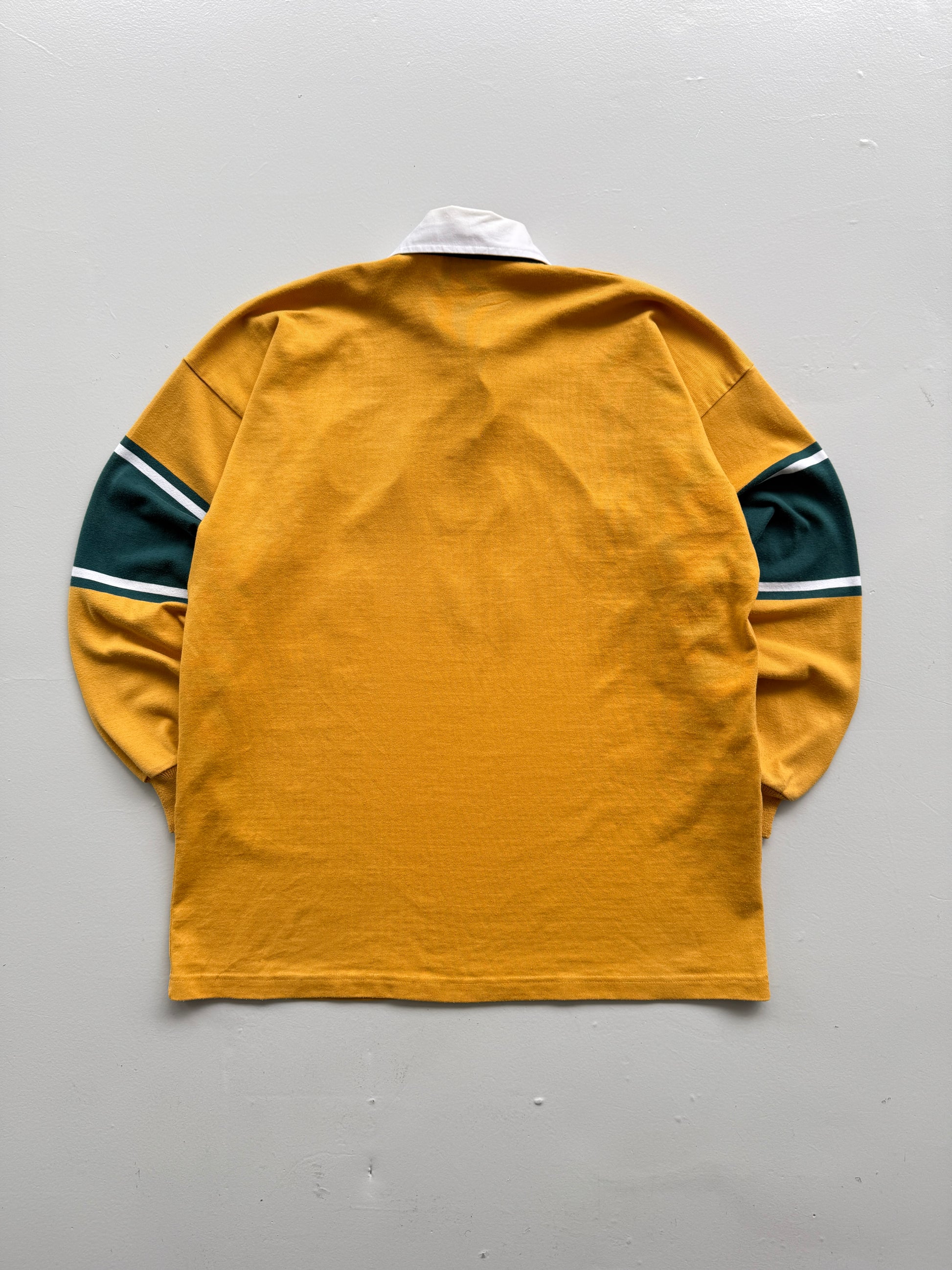 Yellow Australian Rugby 00s Vintage Canterbury Wallabies Long Sleeve Jersey - XL