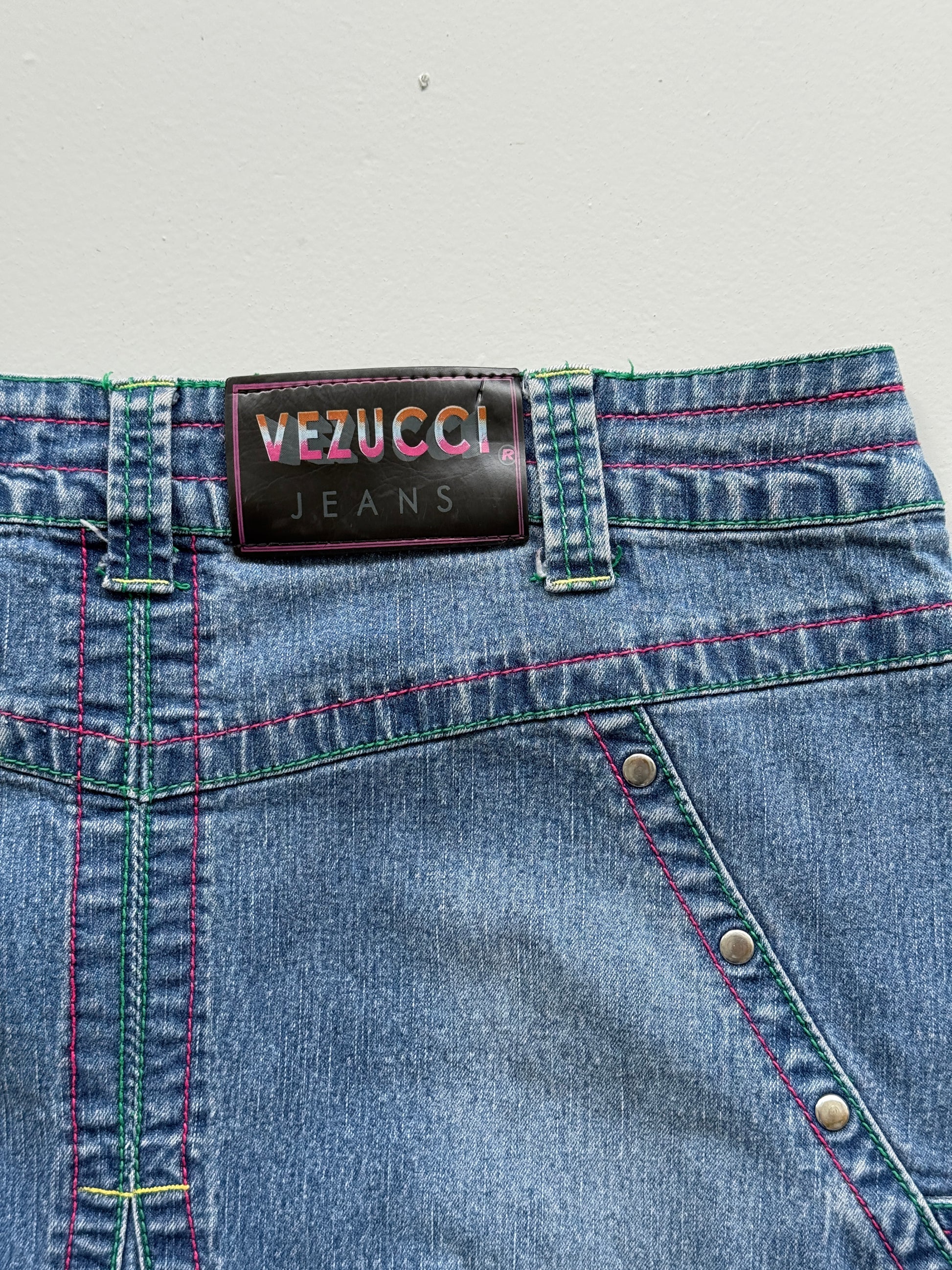 Blue Vezucc 00's Vintage Y2K Hippie Denim Maxi Skirt - Size 10
