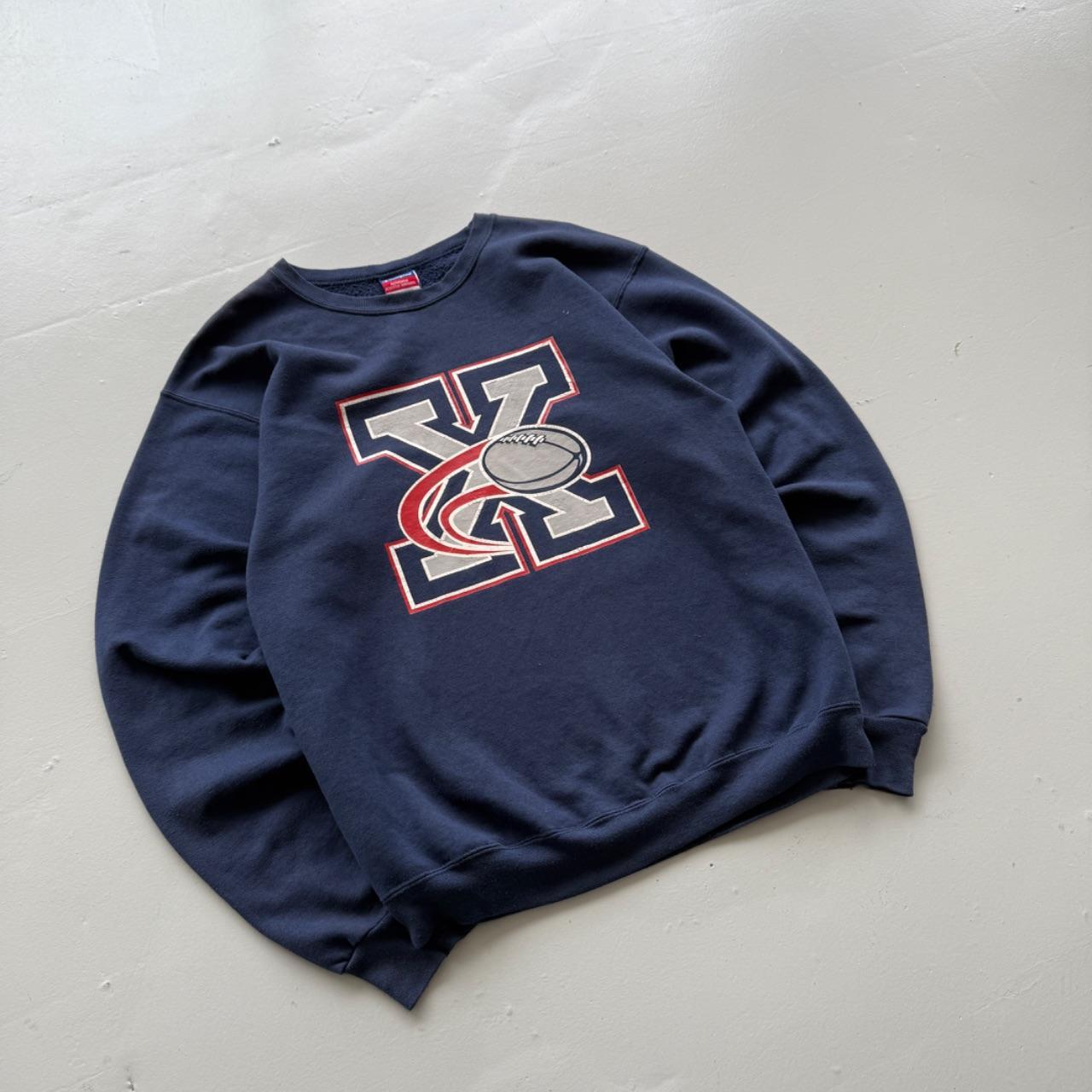 Navy Blue X Football 00’s Vintage Graphic Sweatshirt - Medium