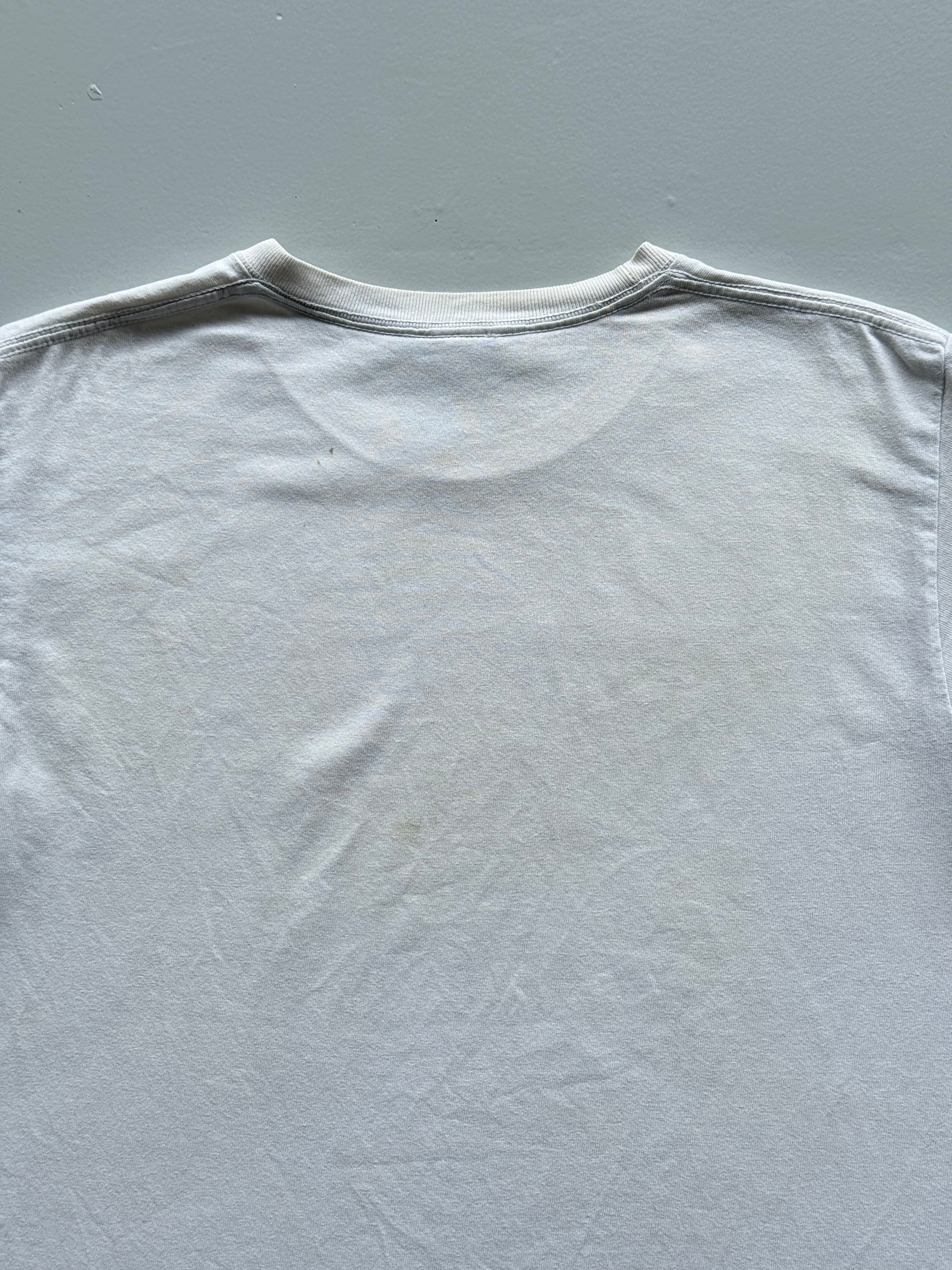 White UCLA 90's Vintage Graphic Collage Spellout T-Shirt - Medium