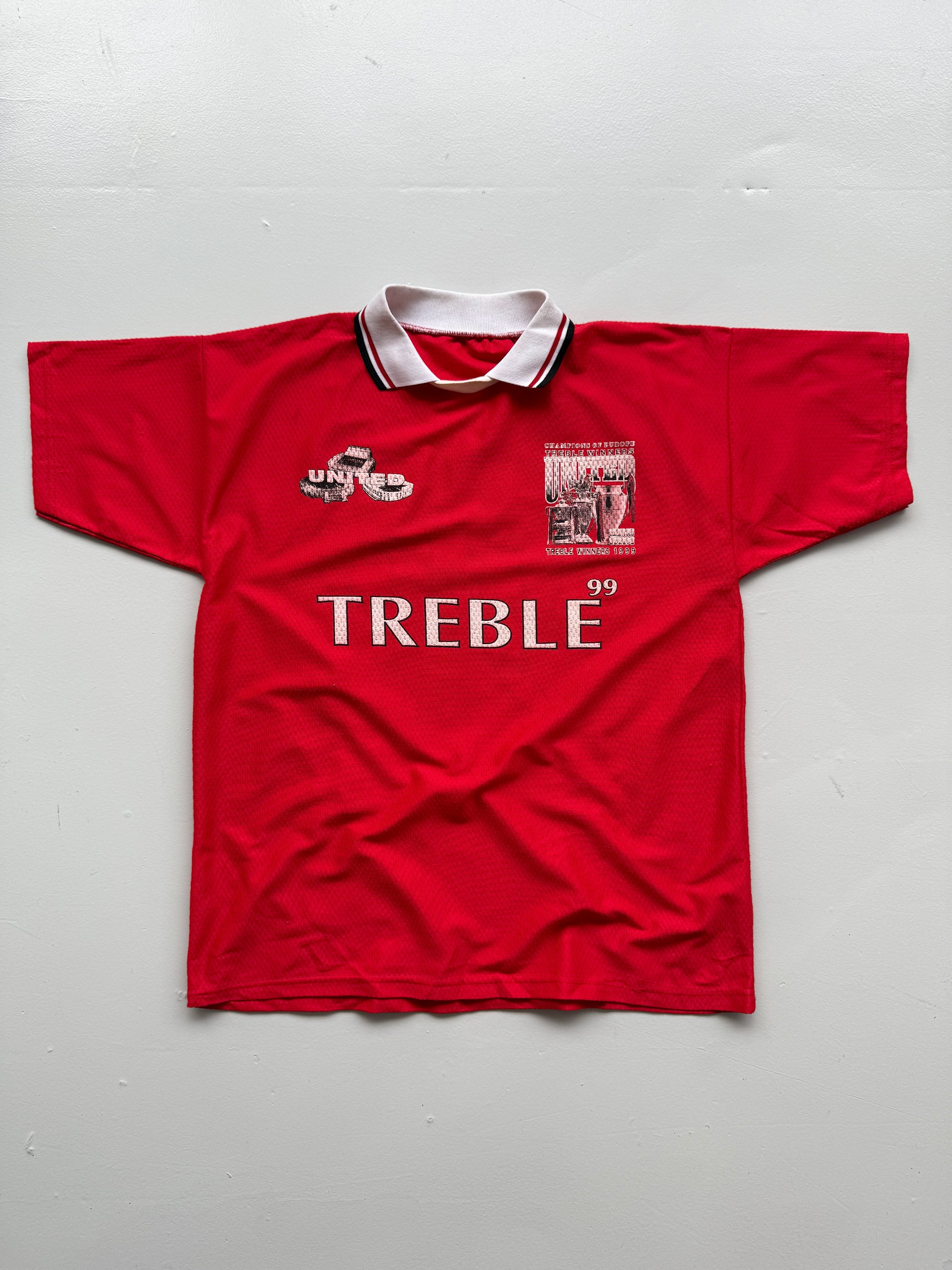 Manchester United Treble Winners 1999 Vintage Novelty Football Shirt - Large