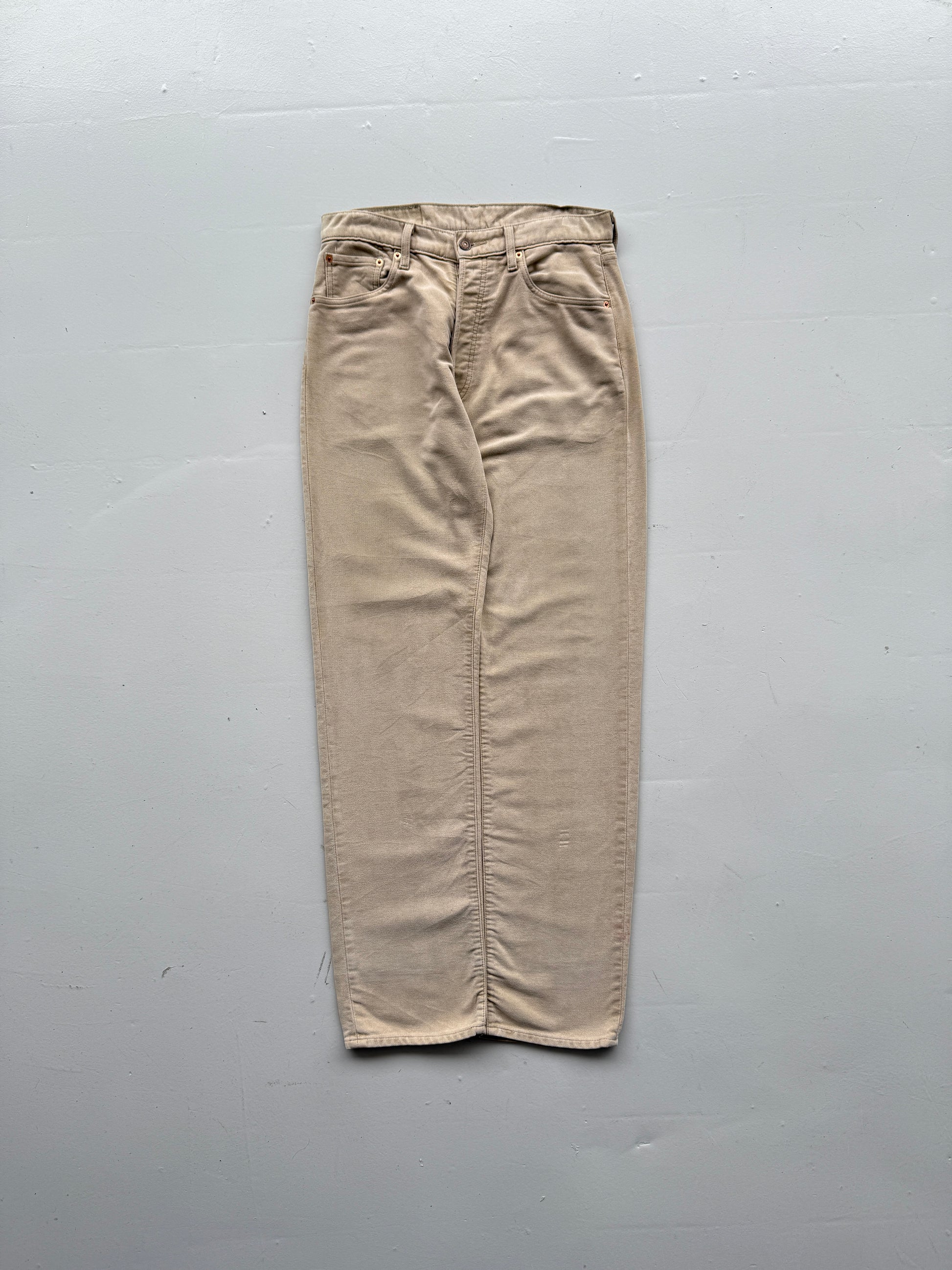 Cream Levis 00's Vintage Type 551 Trousers - W32 x L33