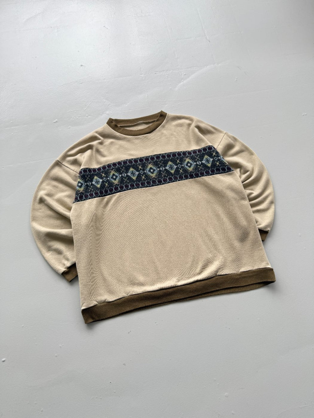 Nick Graphic Knit 80's Vintage Sweatshirt - Small/Cropped Medium