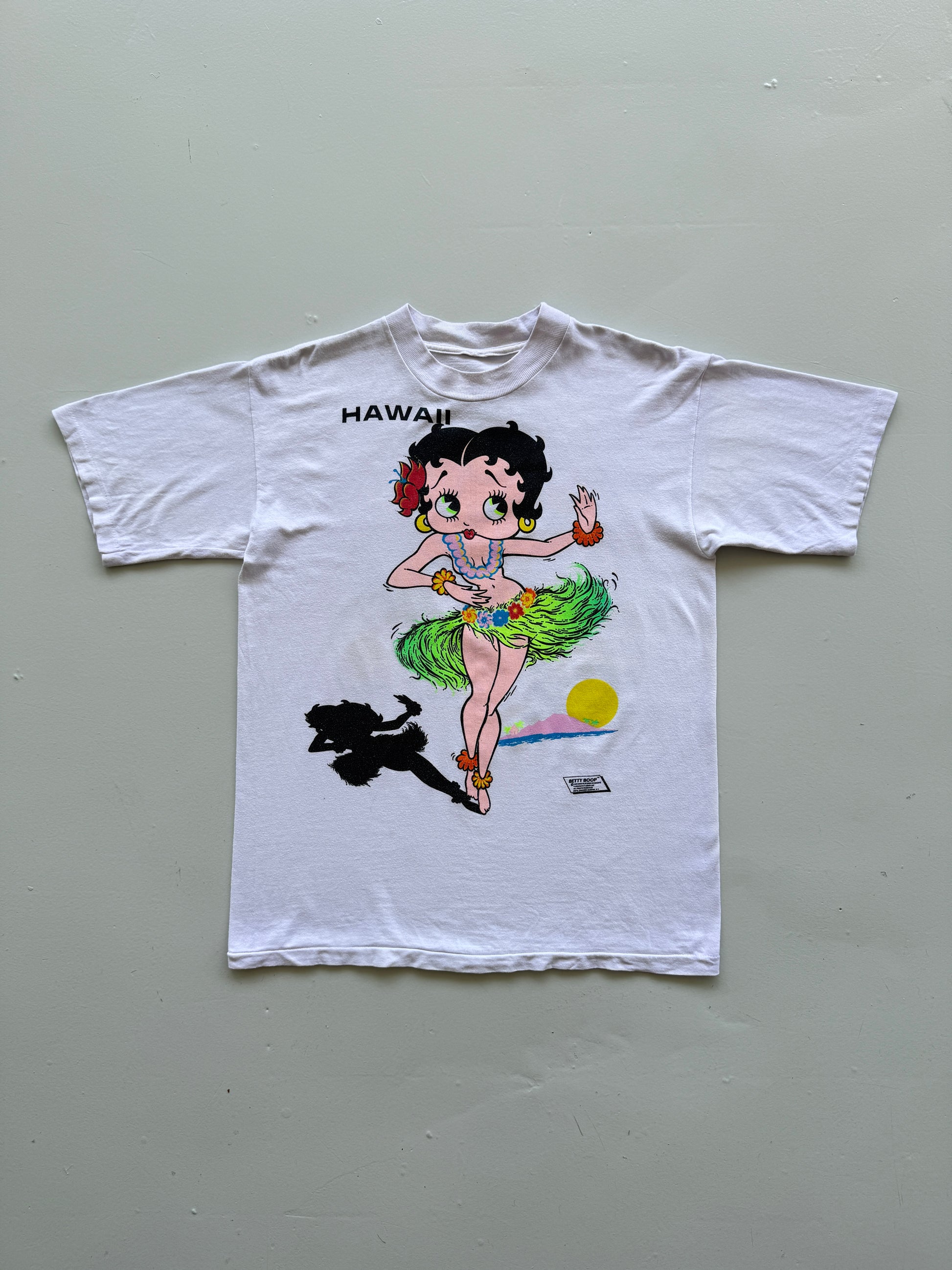 White Betty Boop 90's Vintage Graphic Single Stitch Tourist T-Shirt - Medium
