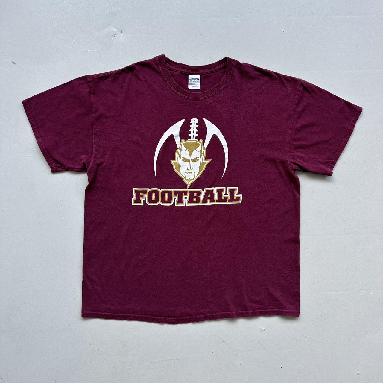 Burgundy Red Football American Sports 00s Vintage T-shirt - XL