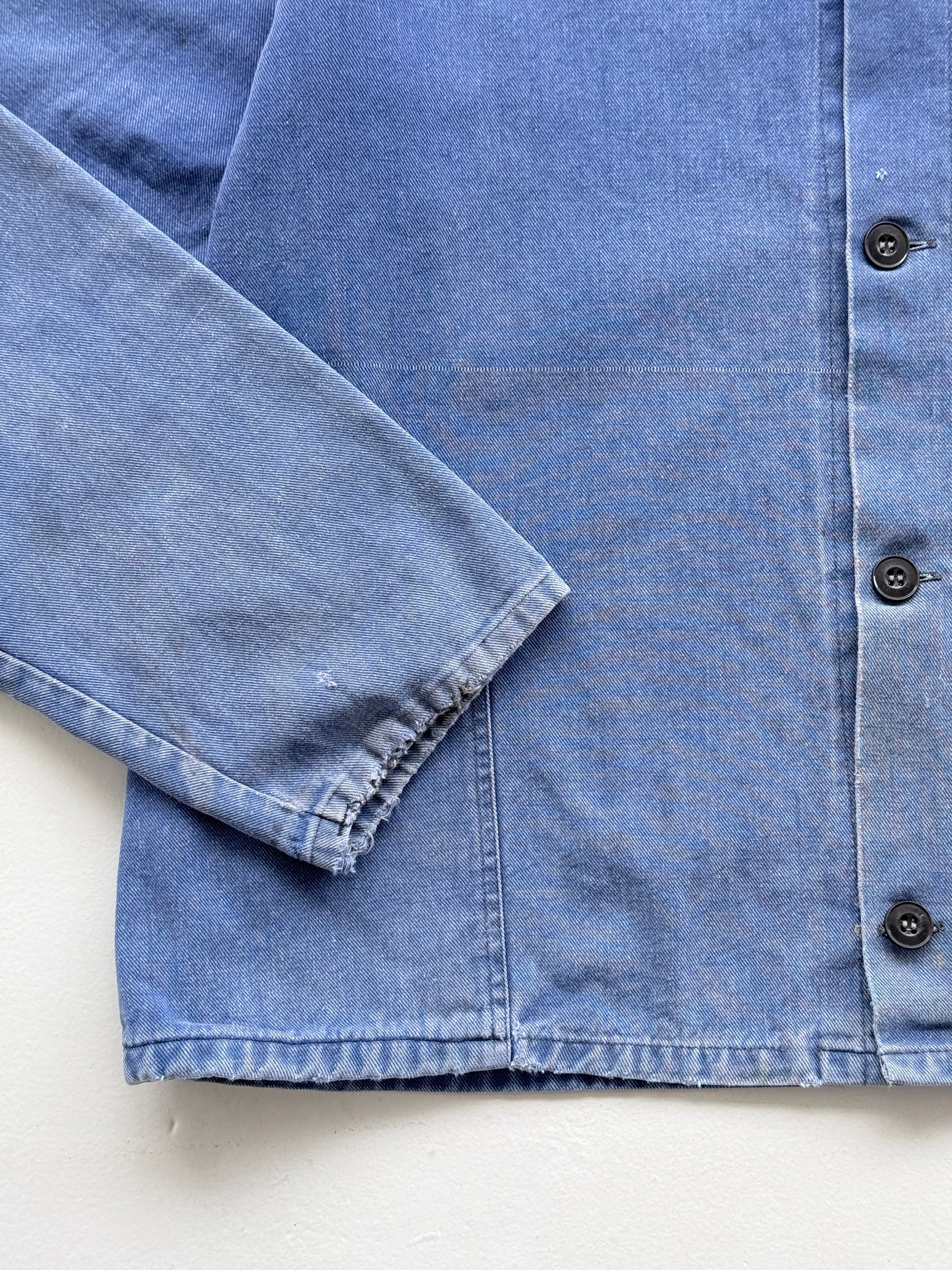 Faded Blue French 60s/70s Vintage Workwear Chore Jacket CH383 - Small