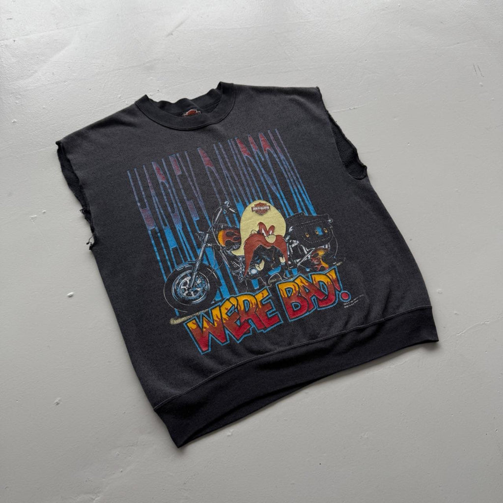 Blue Harley Davidson 90s Vintage Graphic Sweater Vest - Medium
