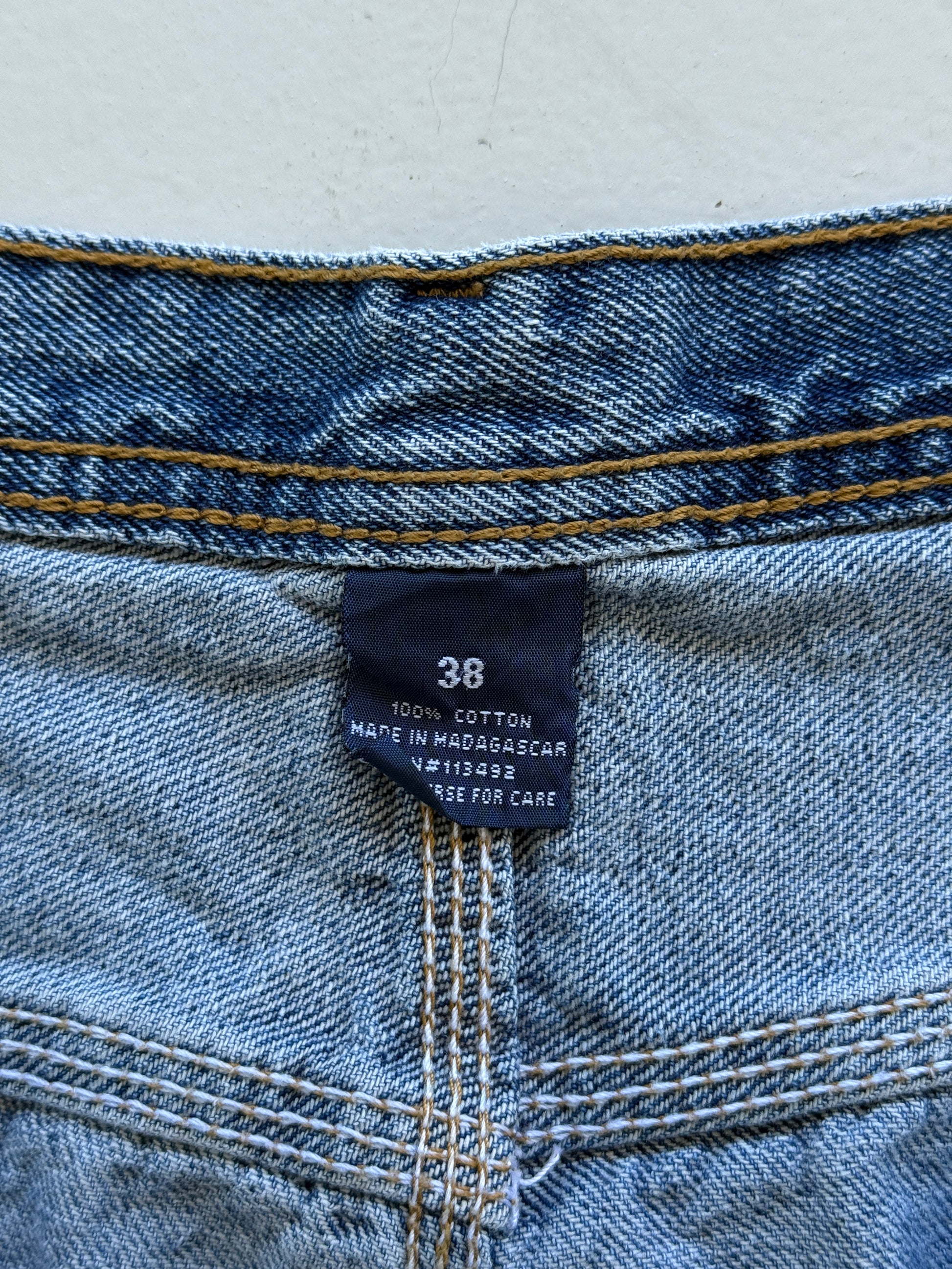 Blue 90's Vintage Baggy Carpenter Style Denim Shorts - W40 x L9
