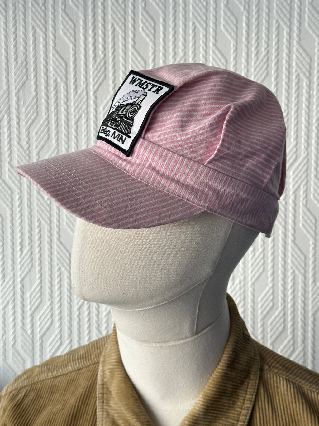 Childrens Pink WMSTR Steam Train Vintage Railroad Conductors Trucker Cap