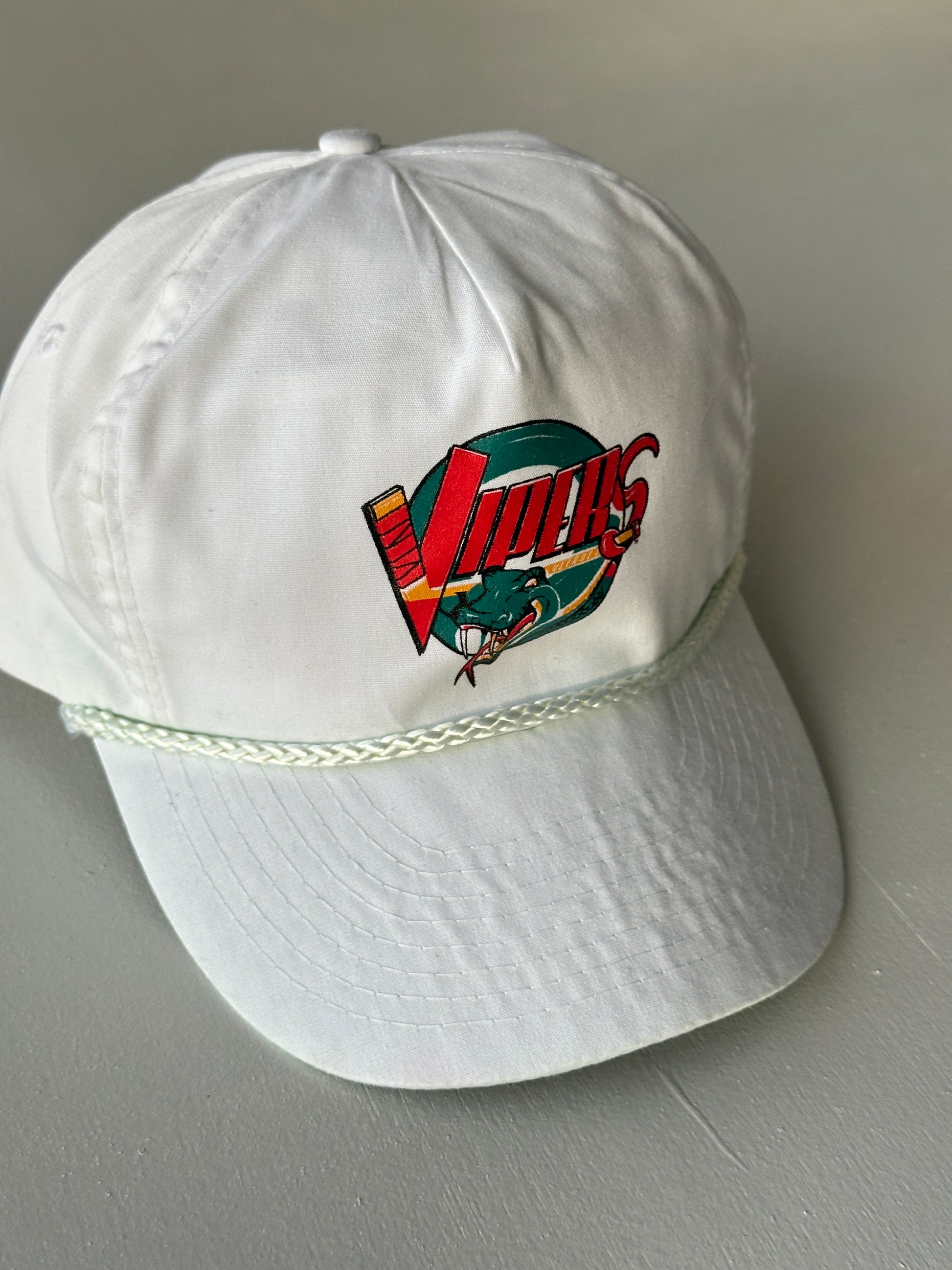 White Vipers Hockey 90's Vintage SnapBack Trucker Cap