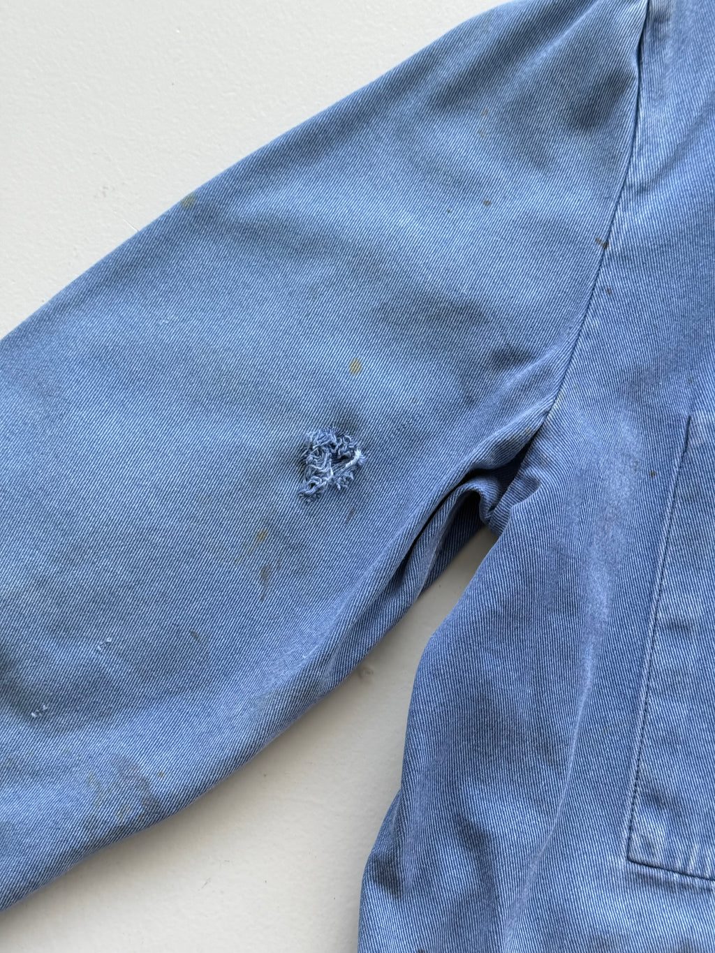 Thrashed Blue French Vintage Workwear Chore Jacket CH372 - Large