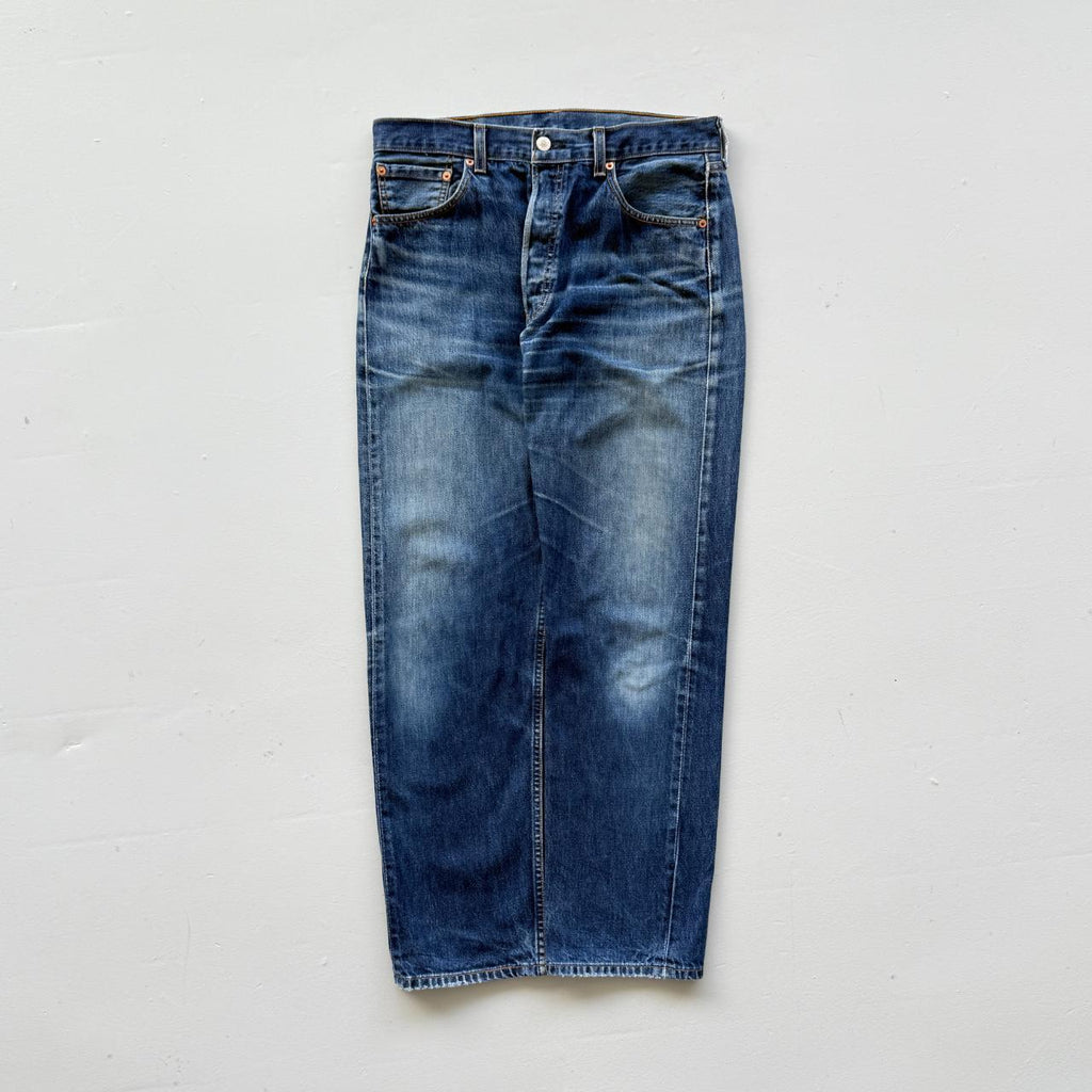 Navy Blue Levi's 501 Denim Straight Leg 90's Vintage Jeans - 32” x 29”