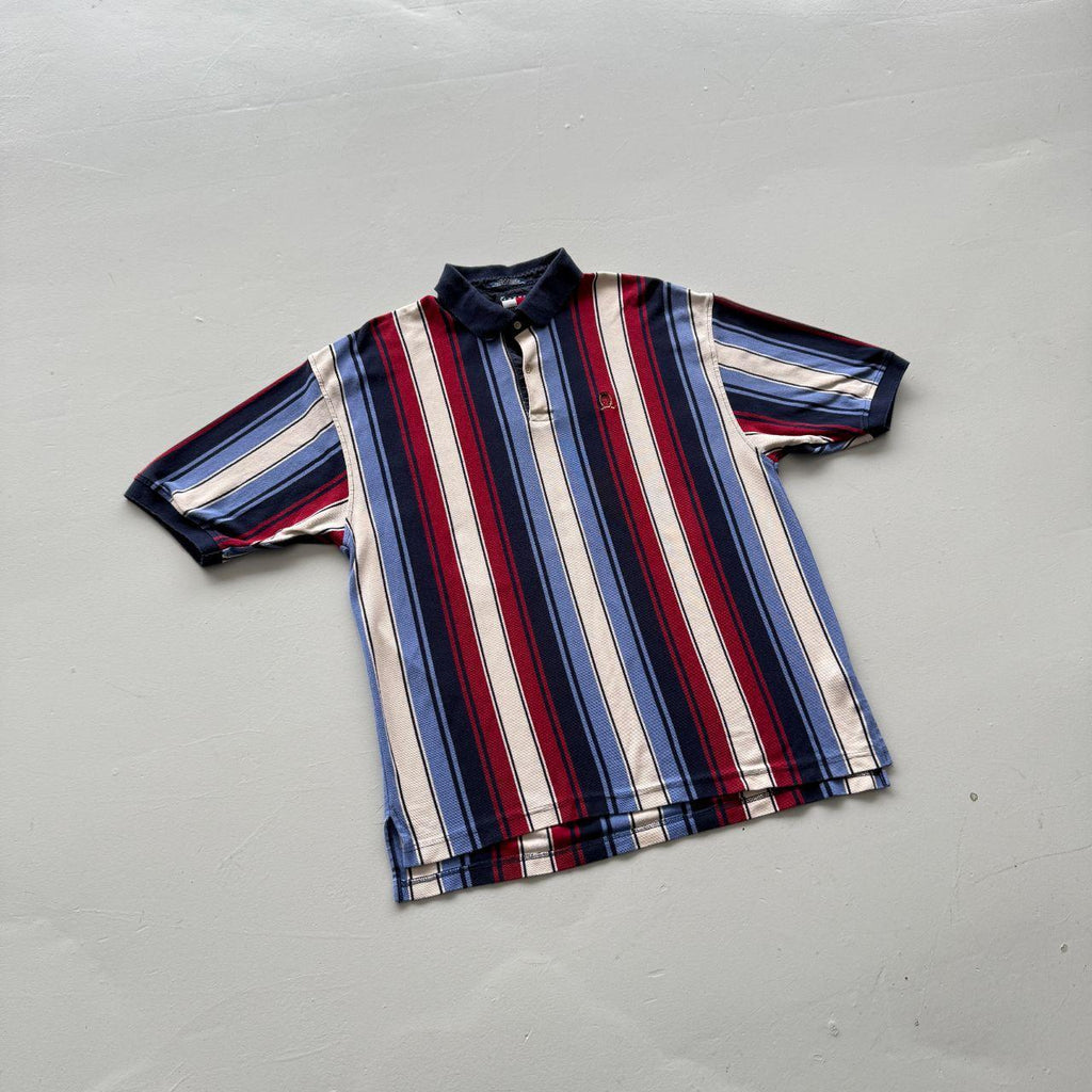 Tommy Hilfiger Striped 90s Vintage Polo Shirt - XL Big