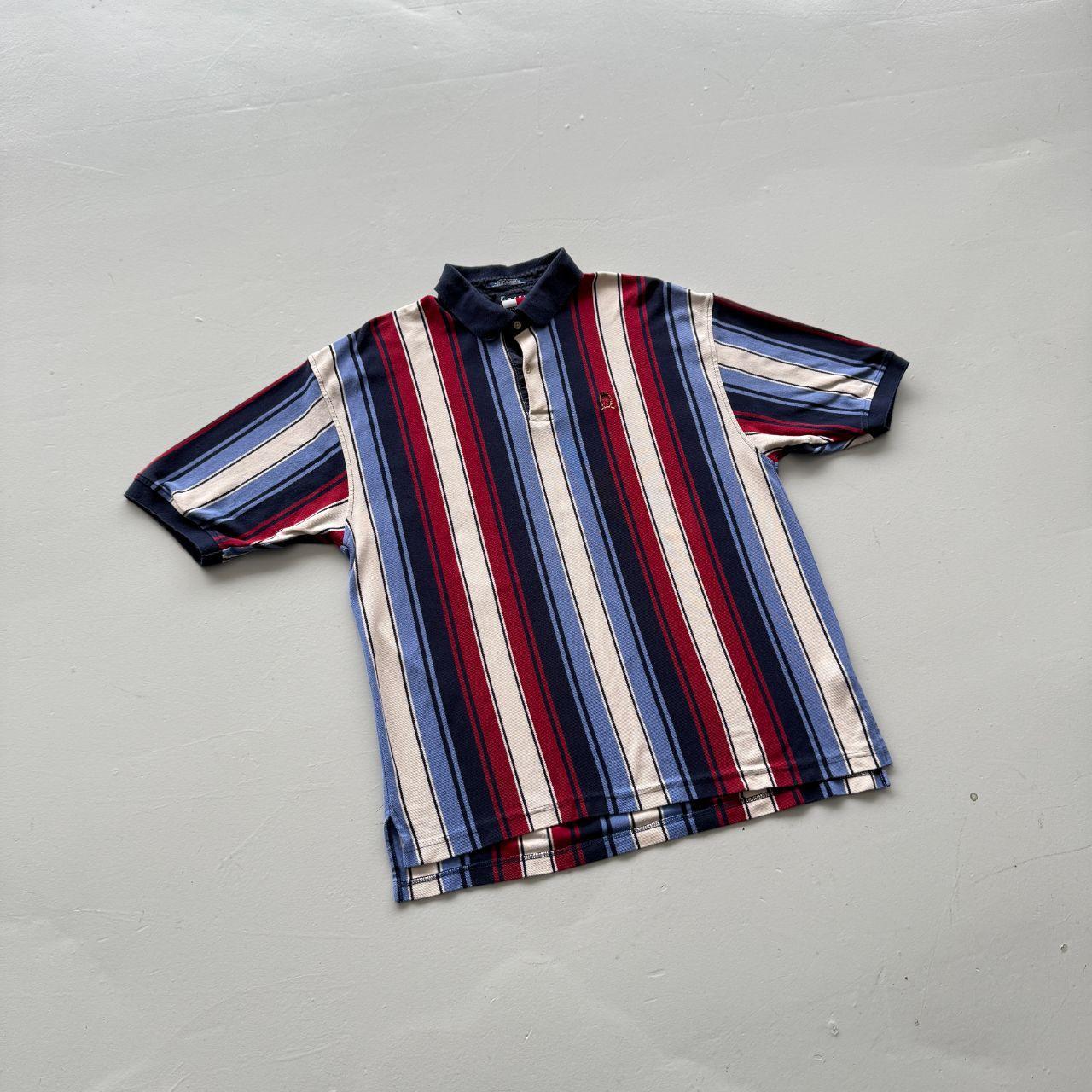 Tommy Hilfiger Striped 90s Vintage Polo Shirt - XL Big