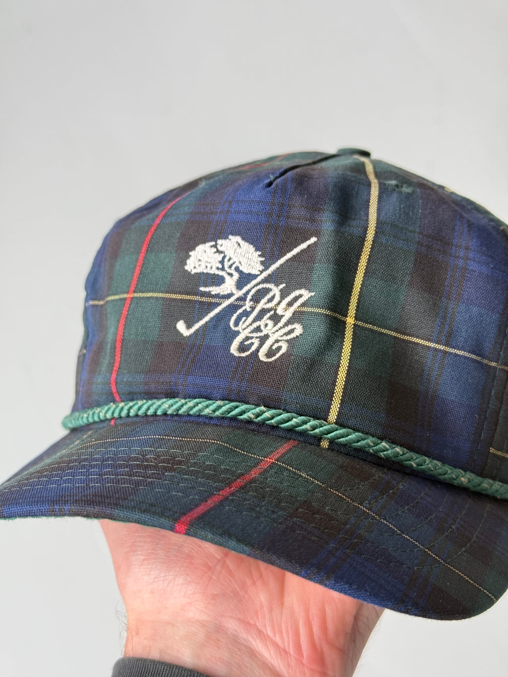 Blue Cheque Golf Vintage Cotton SnapBack Trucker Cap