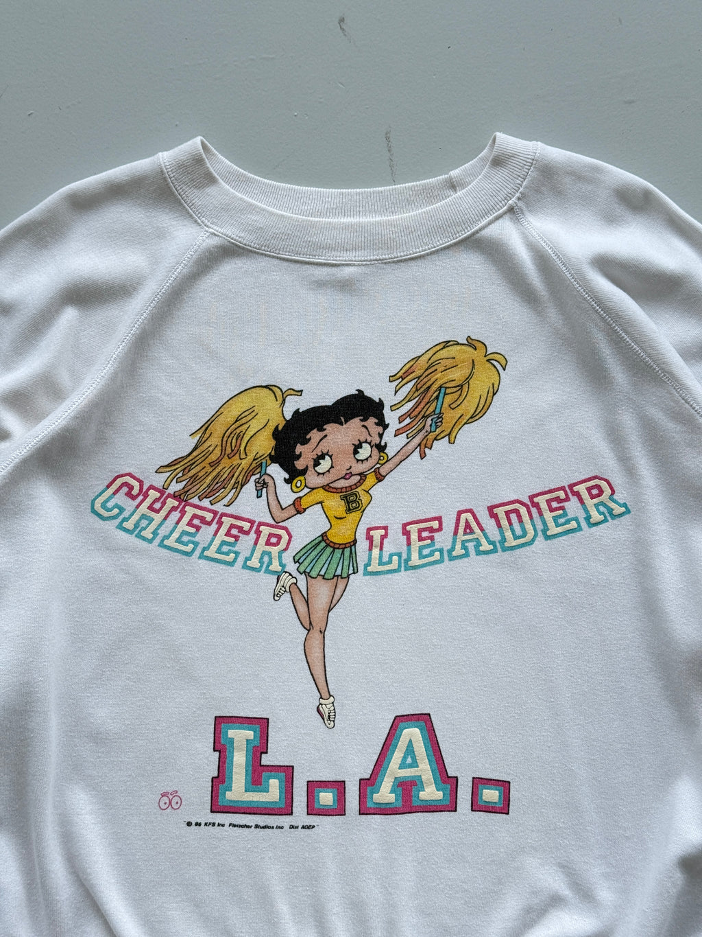 Betty Boop L.A. Cheerleader 80's Vintage Sweatshirt - XL