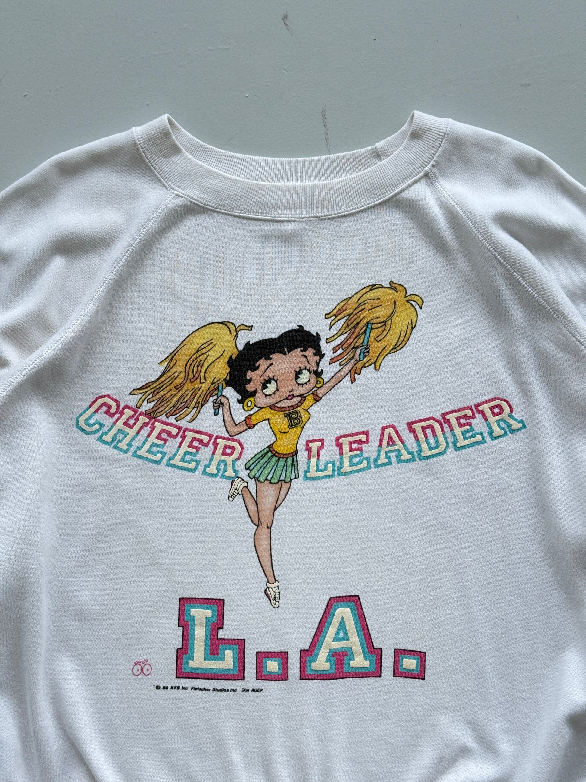 Betty Boop L.A. Cheerleader 80's Vintage Sweatshirt - XL