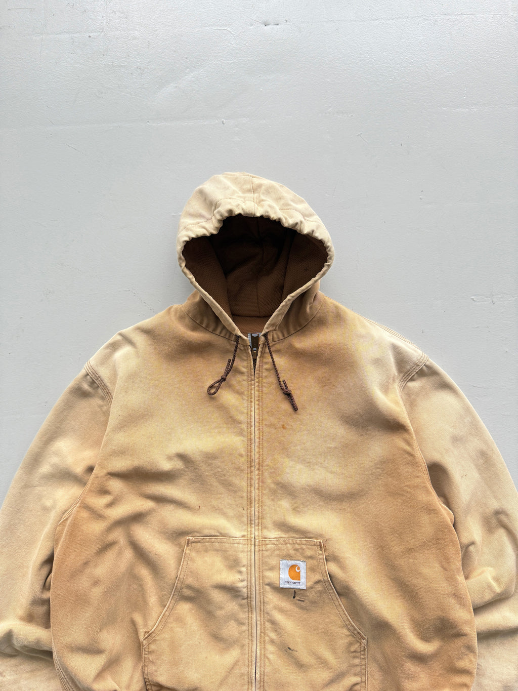 Cream Carhartt 90's Vintage Thrashed Workwear Active Jacket - Large