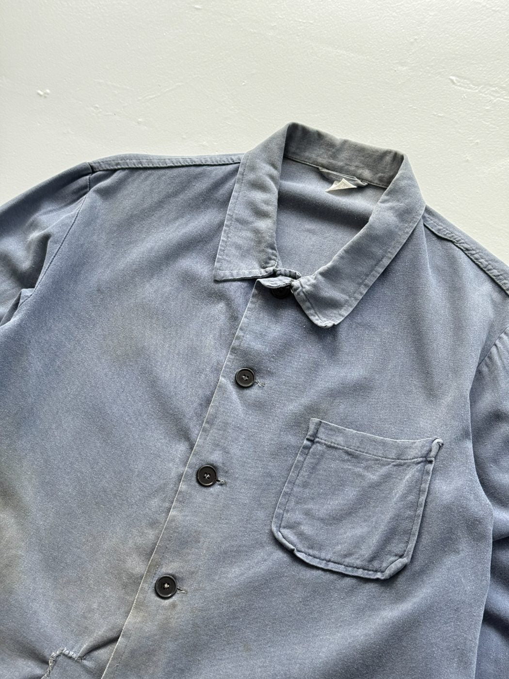 Navy Vintage French Chore 70s Thrashed Workwear CH180 Jacket - Small