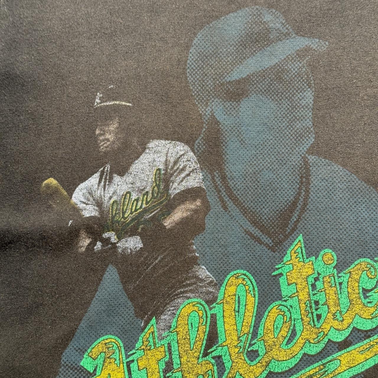 Faded Brown Athletics Baseball 90s Vintage Graphic T-Shirt - Large