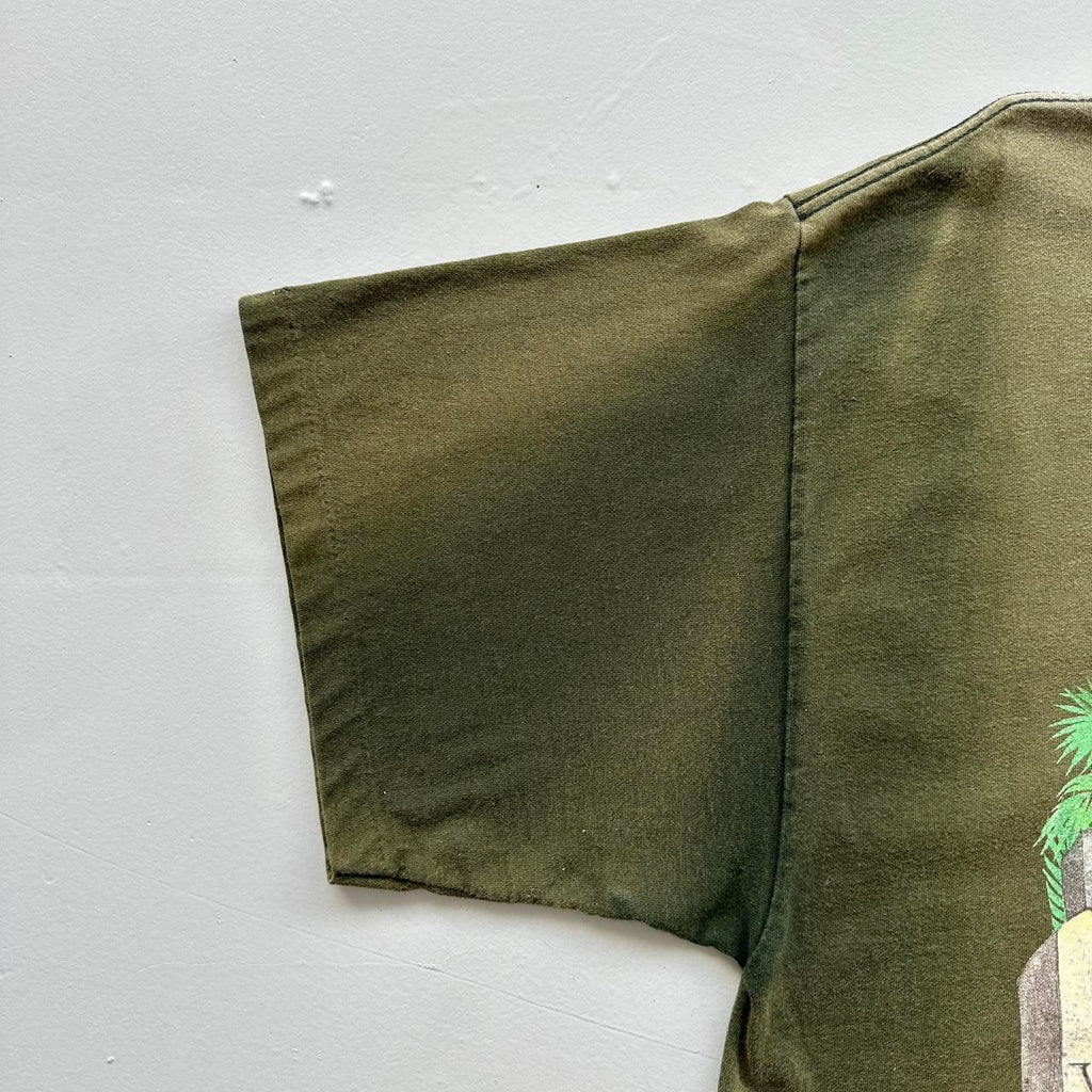 Green Faded Boots Hill Saloon Biker Vintage 90's Graphic T-shirt - XL