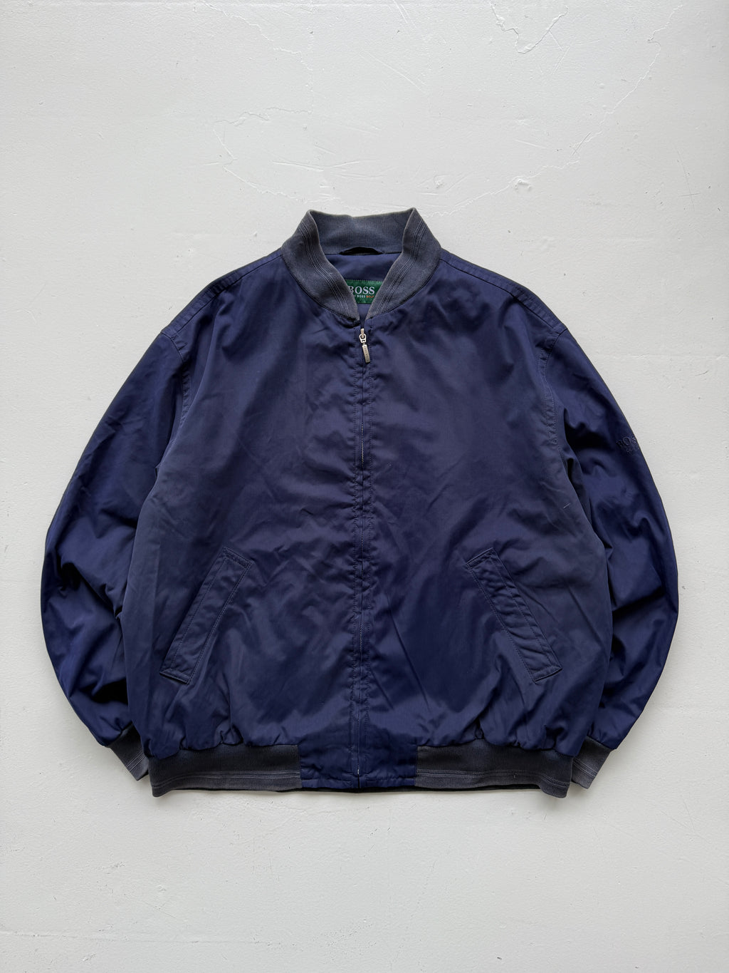 Blue Hugo Boss Golf 90's Vintage Wind Breaker Bomber Jacket - XL