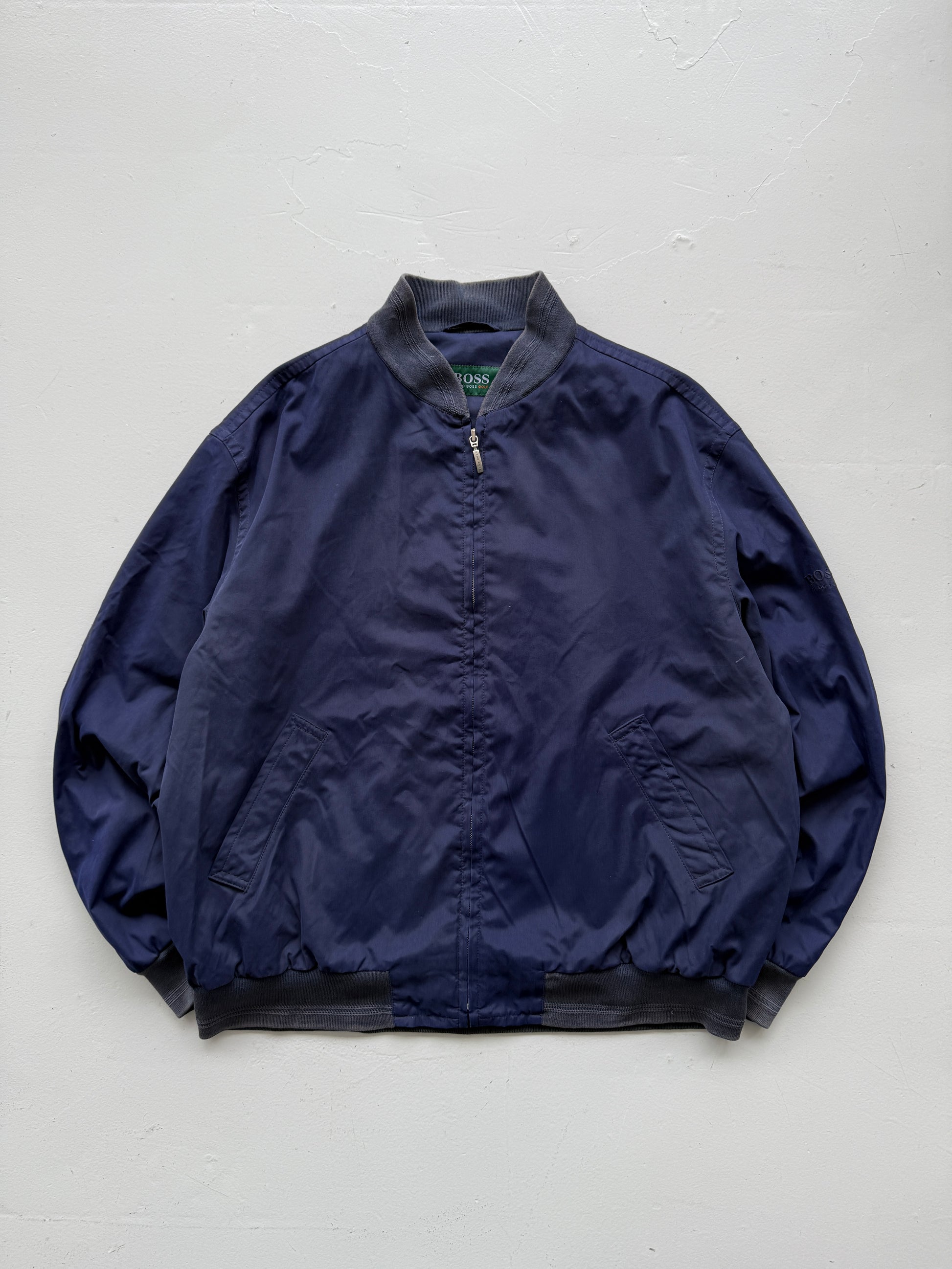 Blue Hugo Boss Golf 90's Vintage Wind Breaker Bomber Jacket - XL