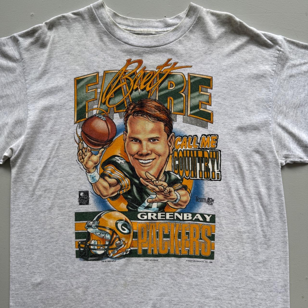 Grey Bret Favre Green Bay Packers 90s Vintage NFL T-Shirt - XL