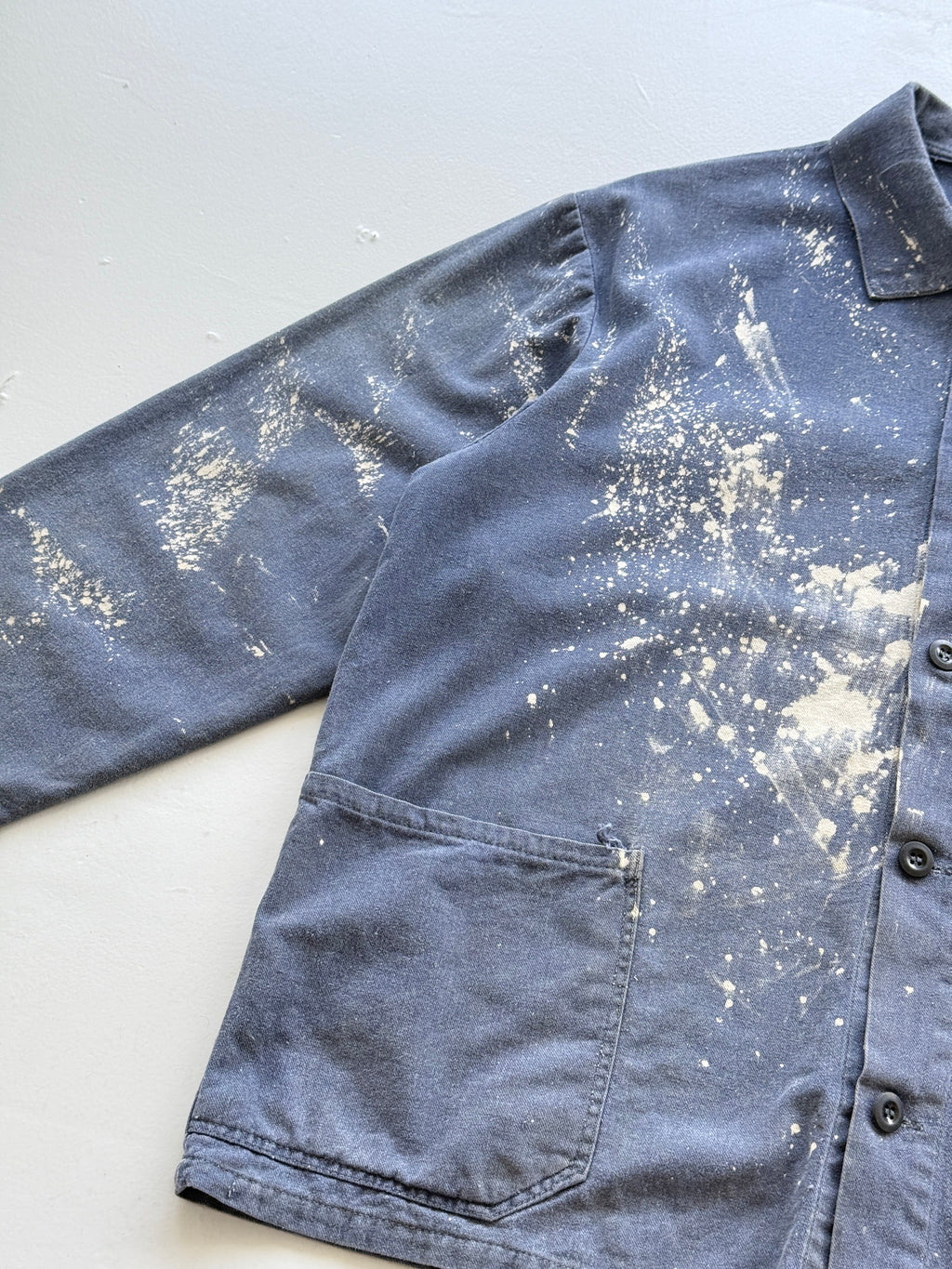 Thrashed Blue French Vintage Workwear Chore Jacket CH362 - Medium