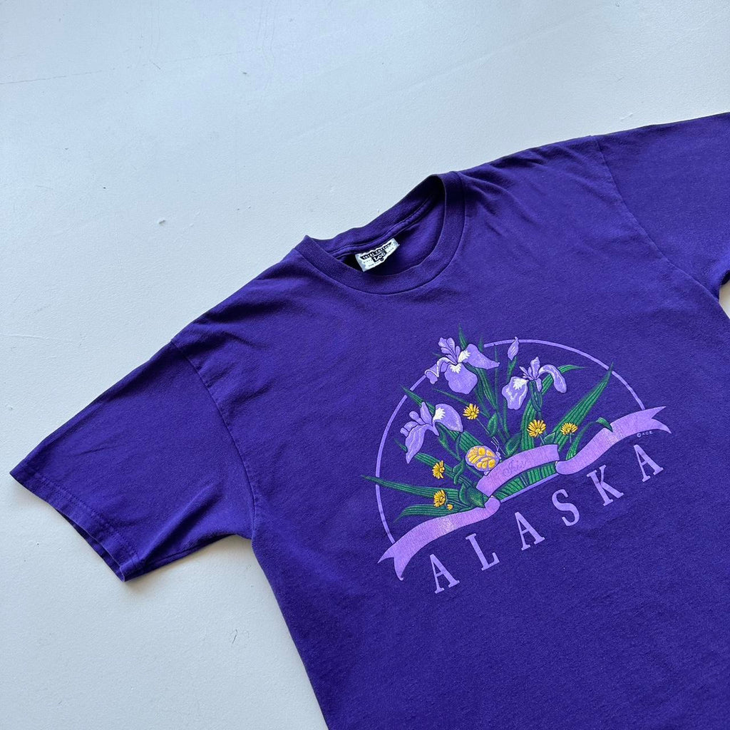 Alaska Purple Flowers 90s Vintage T-shirt - Medium