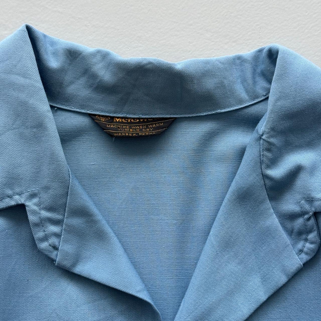 Light Blue Lightweight 70's Western Camp Collar Shirt - XL
