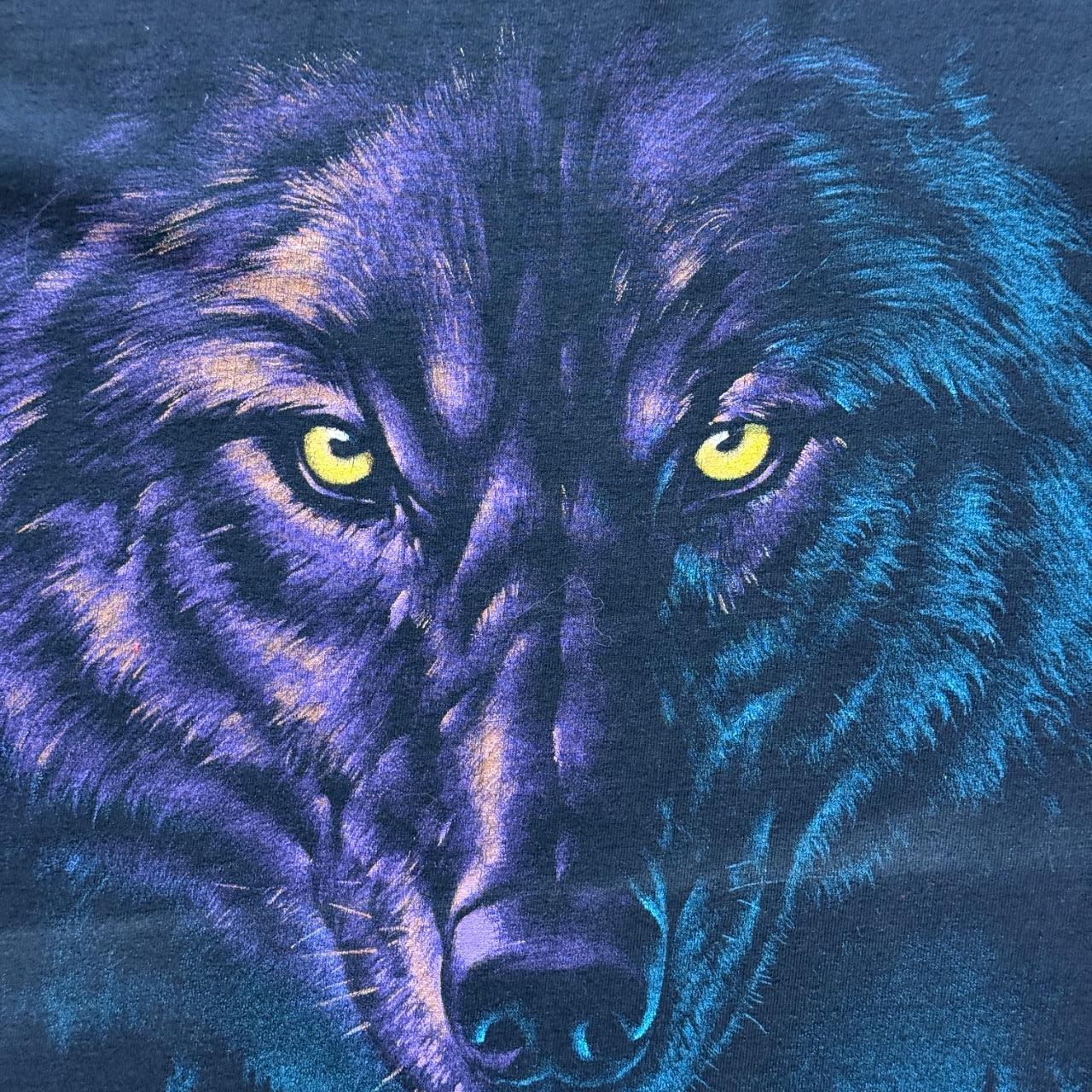 Black Habitat Wolf 90's Graphic Faded T-Shirt - XL
