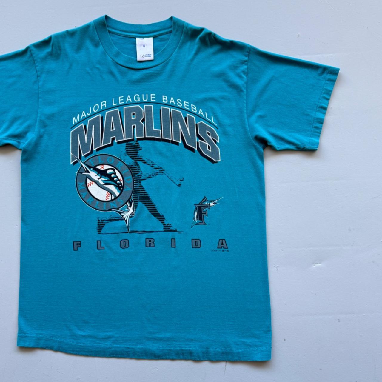 Blue Florida Marlins 90s Vintage Graphic T-shirt - XL