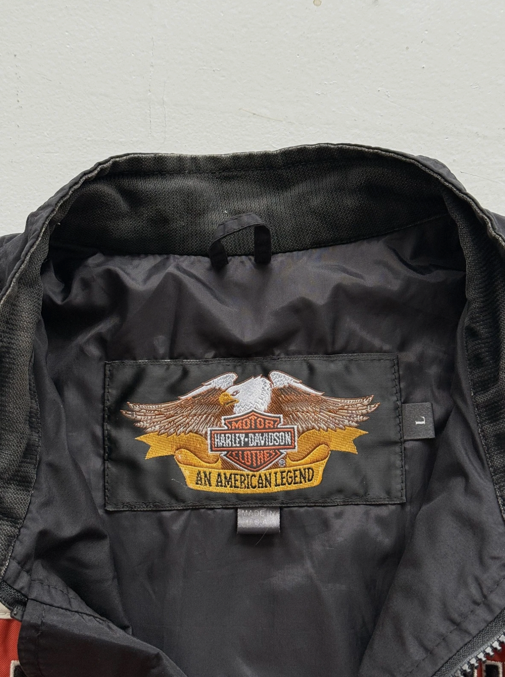 Black Harley Davidson 00's Vintage Made in USA Biker Jacket - Large