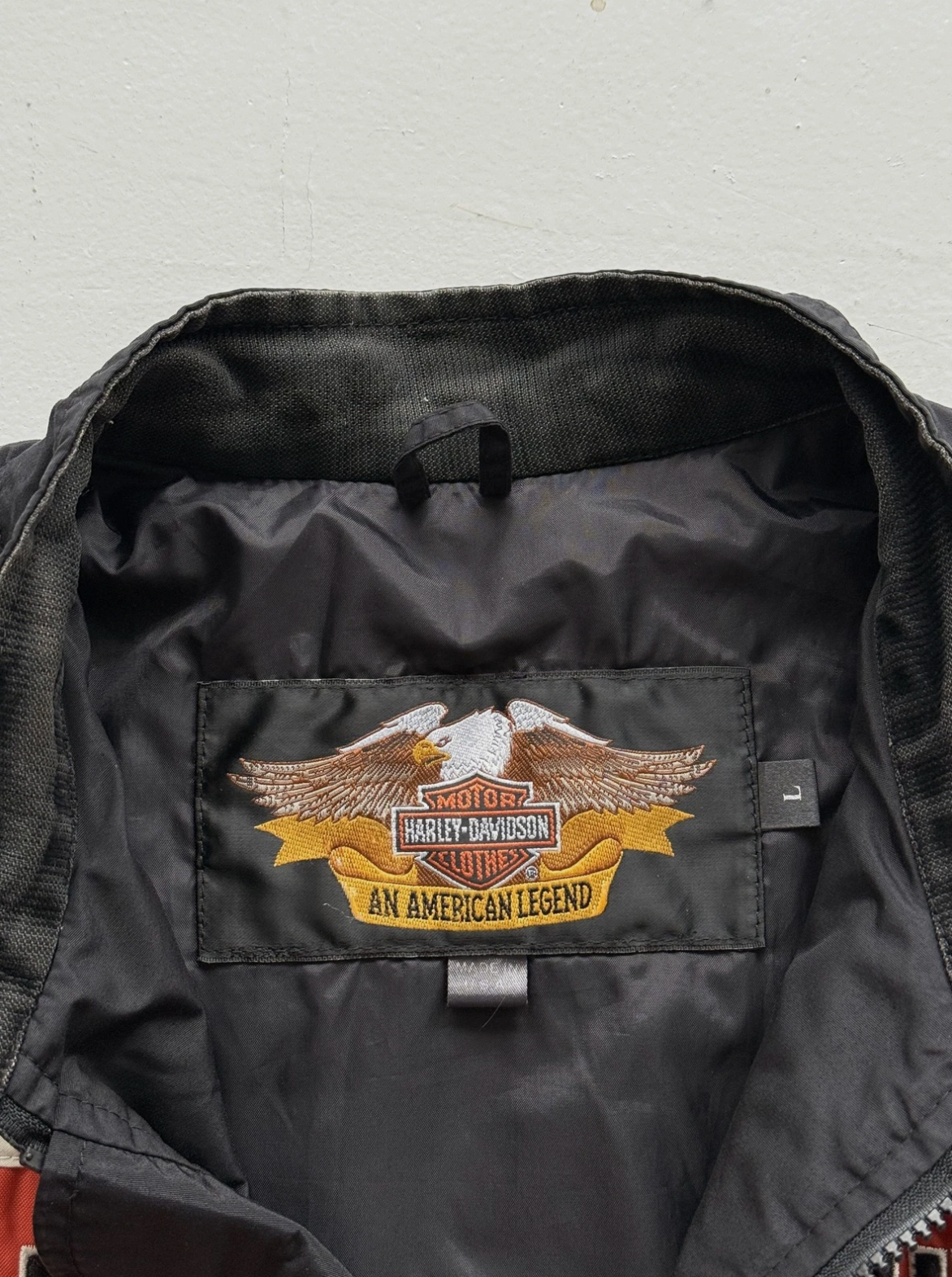 Black Harley Davidson 00's Vintage Made in USA Biker Jacket - Large