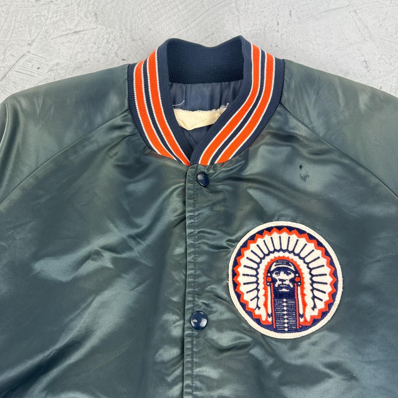 ILLINI 80s USA Navy Grey University Varsity Jacket - Medium