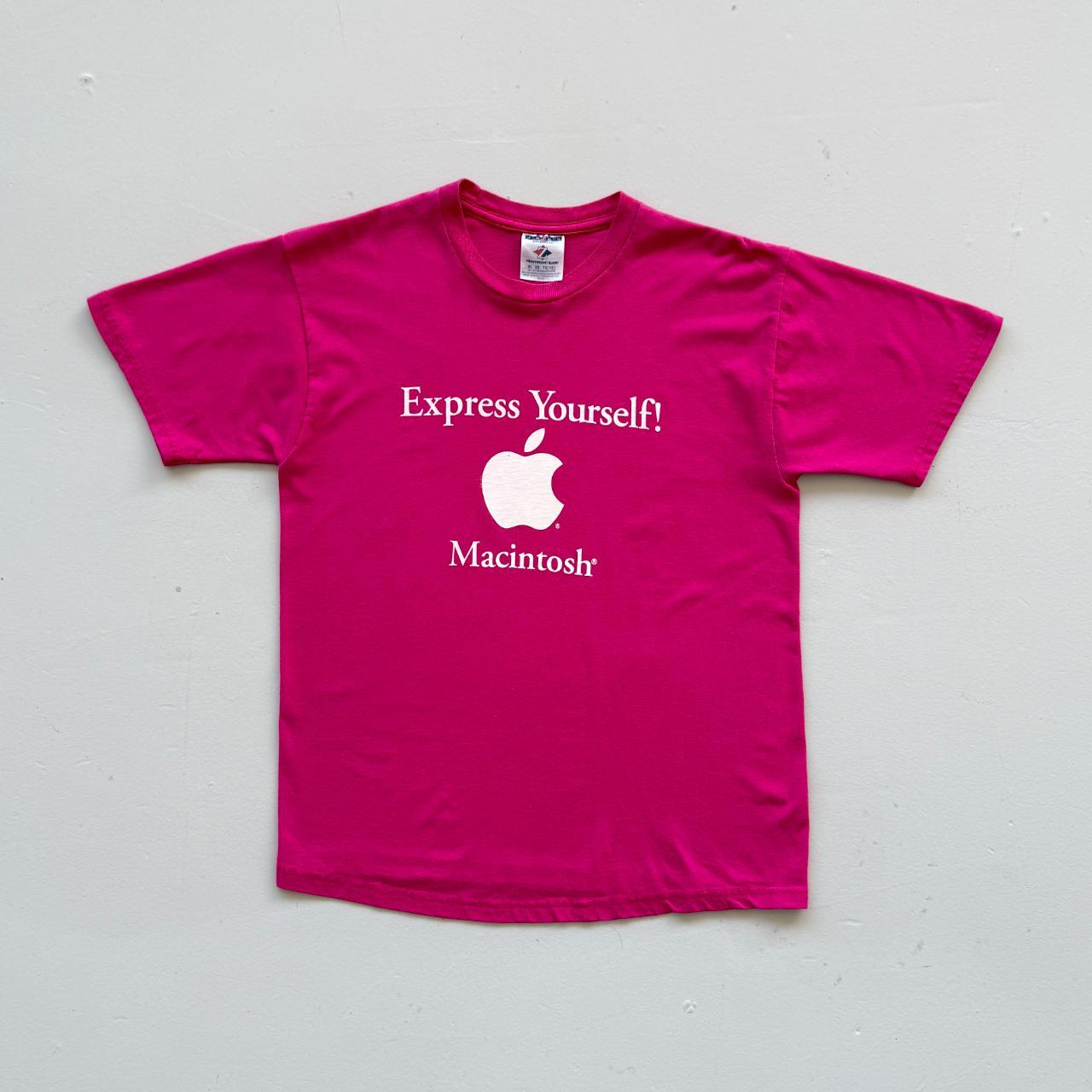 Pink Apple Computer 00s Vintage Macintosh Graphic T-Shirt - Small