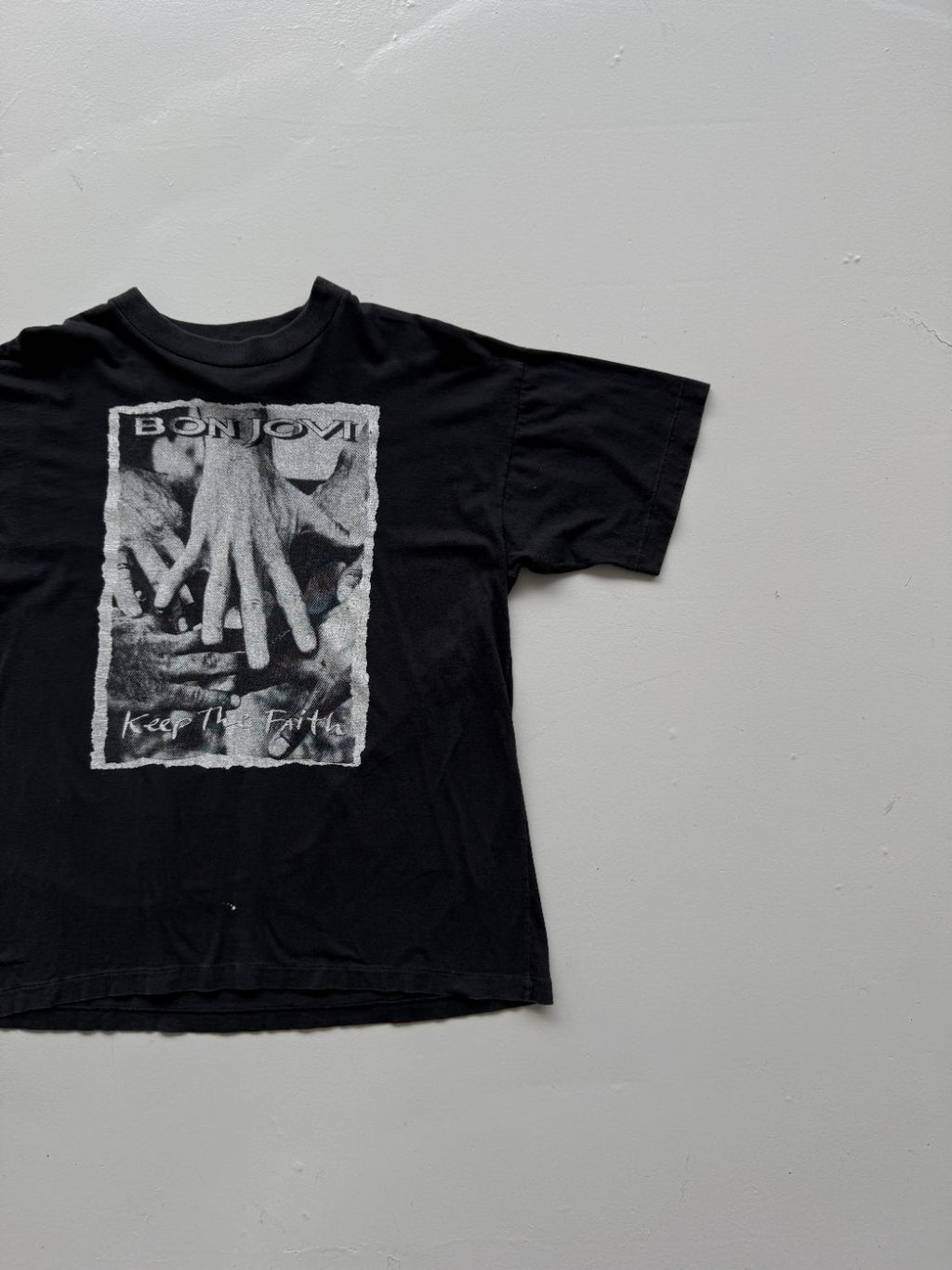 Bon Jovi Keep The Faith 90's Vintage Single Stitch Graphic Band T-Shirt - Large